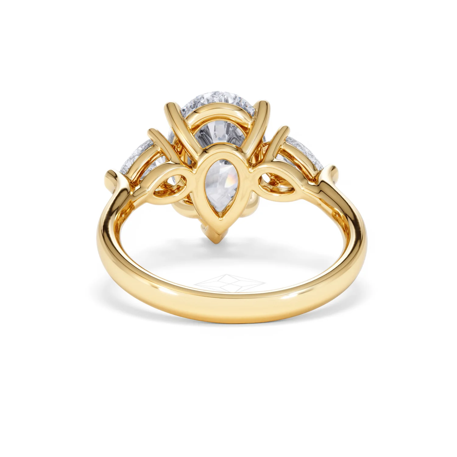 Adore 3.80ct Pear Cut Lab Diamond 3 Stone Engagement Ring in 18K Yellow Gold - Image 48
