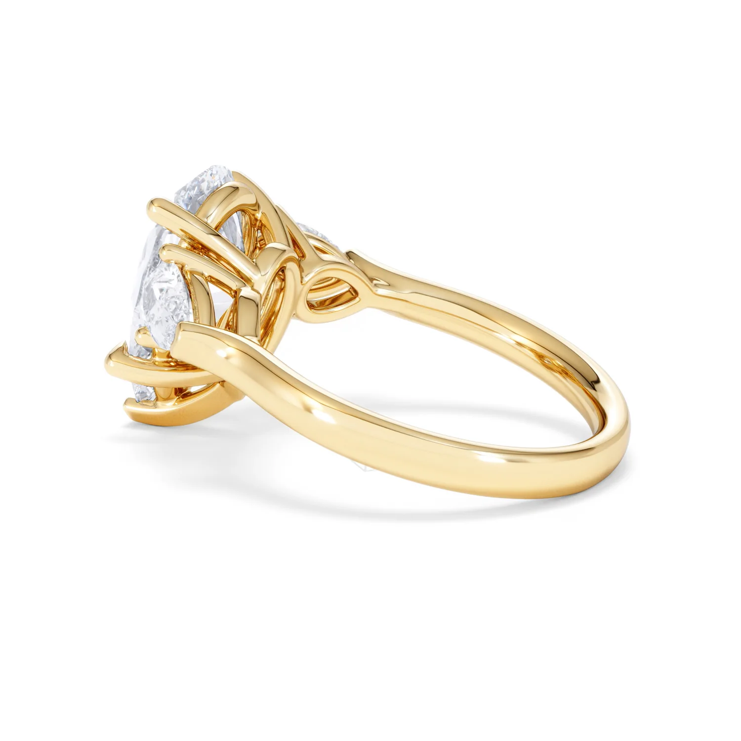 Adore 3.80ct Pear Cut Lab Diamond 3 Stone Engagement Ring in 18K Yellow Gold - Image 61