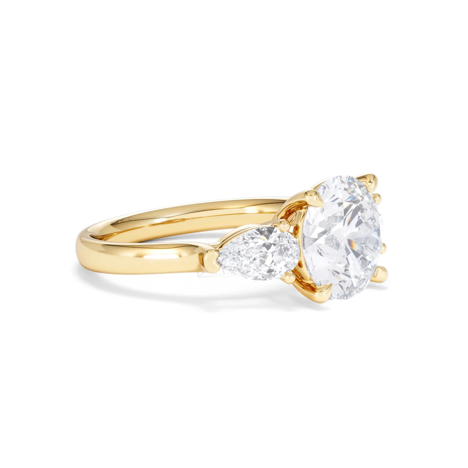 Adore 3.80ct Round Cut Lab Diamond 3 Stone Engagement Ring in 18K Yellow Gold - Image 18