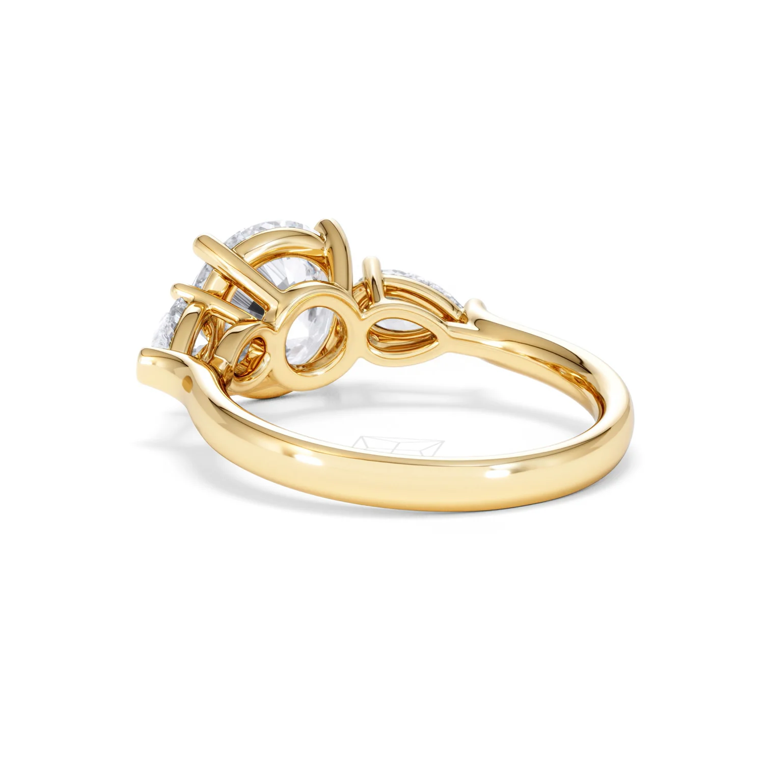Adore 3.80ct Round Cut Lab Diamond 3 Stone Engagement Ring in 18K Yellow Gold - Image 54