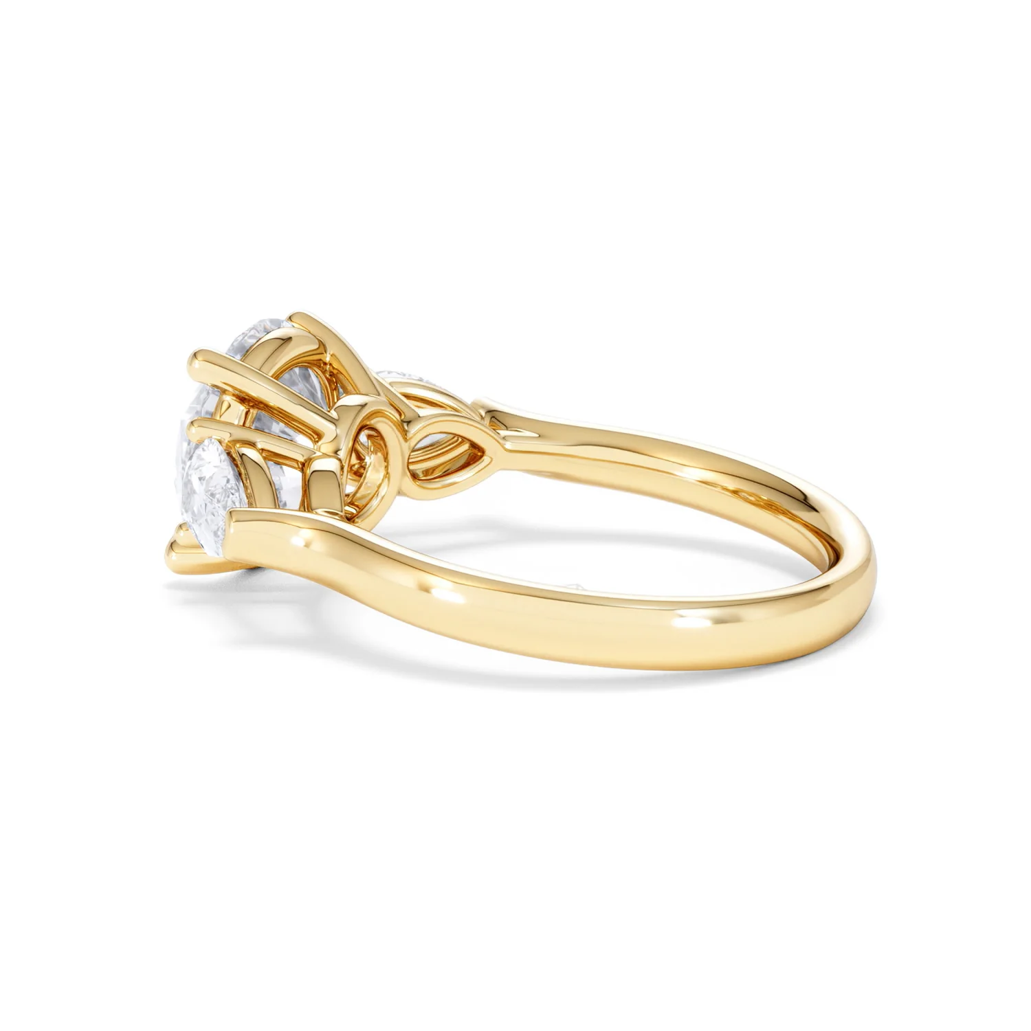 Adore 3.80ct Round Cut Lab Diamond 3 Stone Engagement Ring in 18K Yellow Gold - Image 61