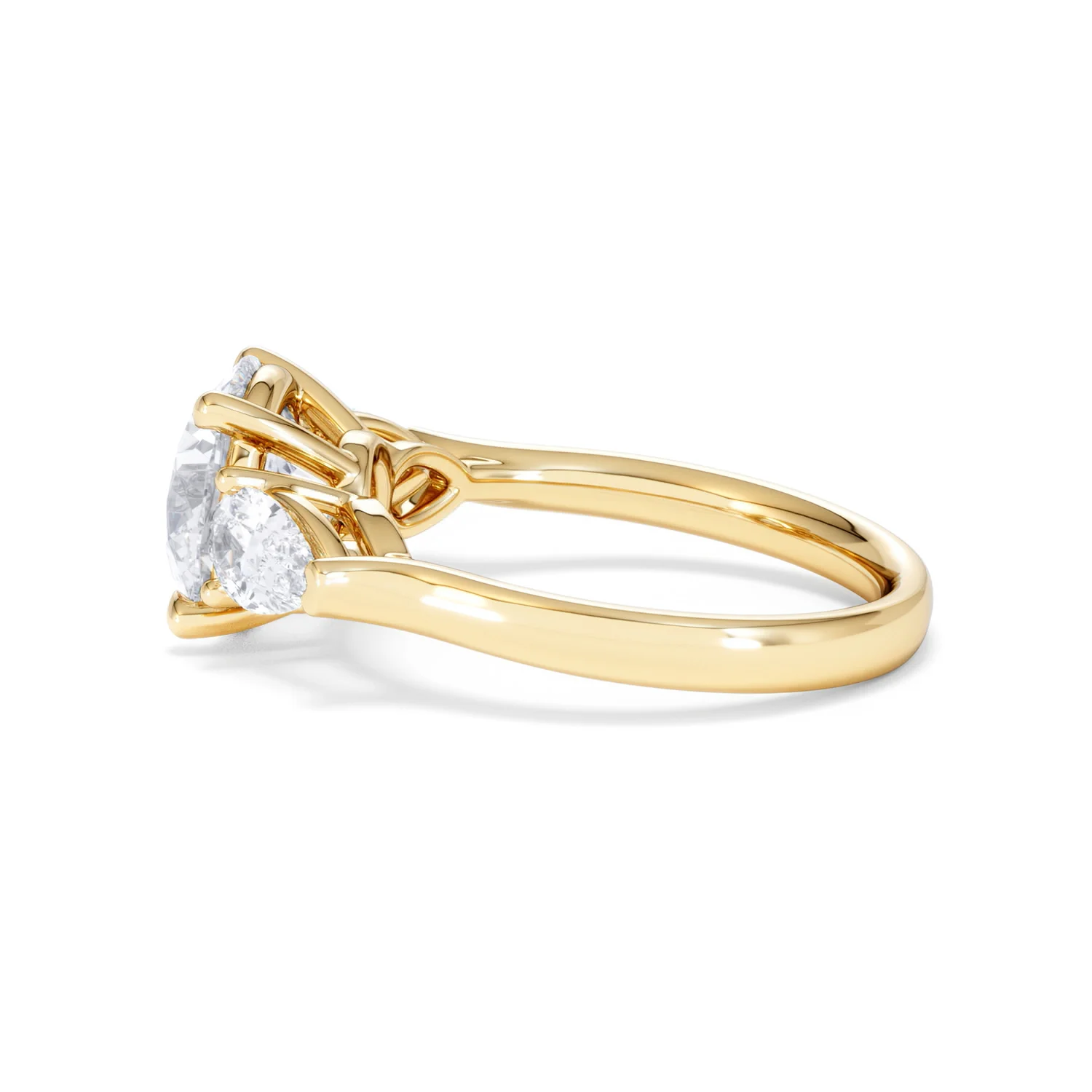 Adore 3.80ct Round Cut Lab Diamond 3 Stone Engagement Ring in 18K Yellow Gold - Image 65