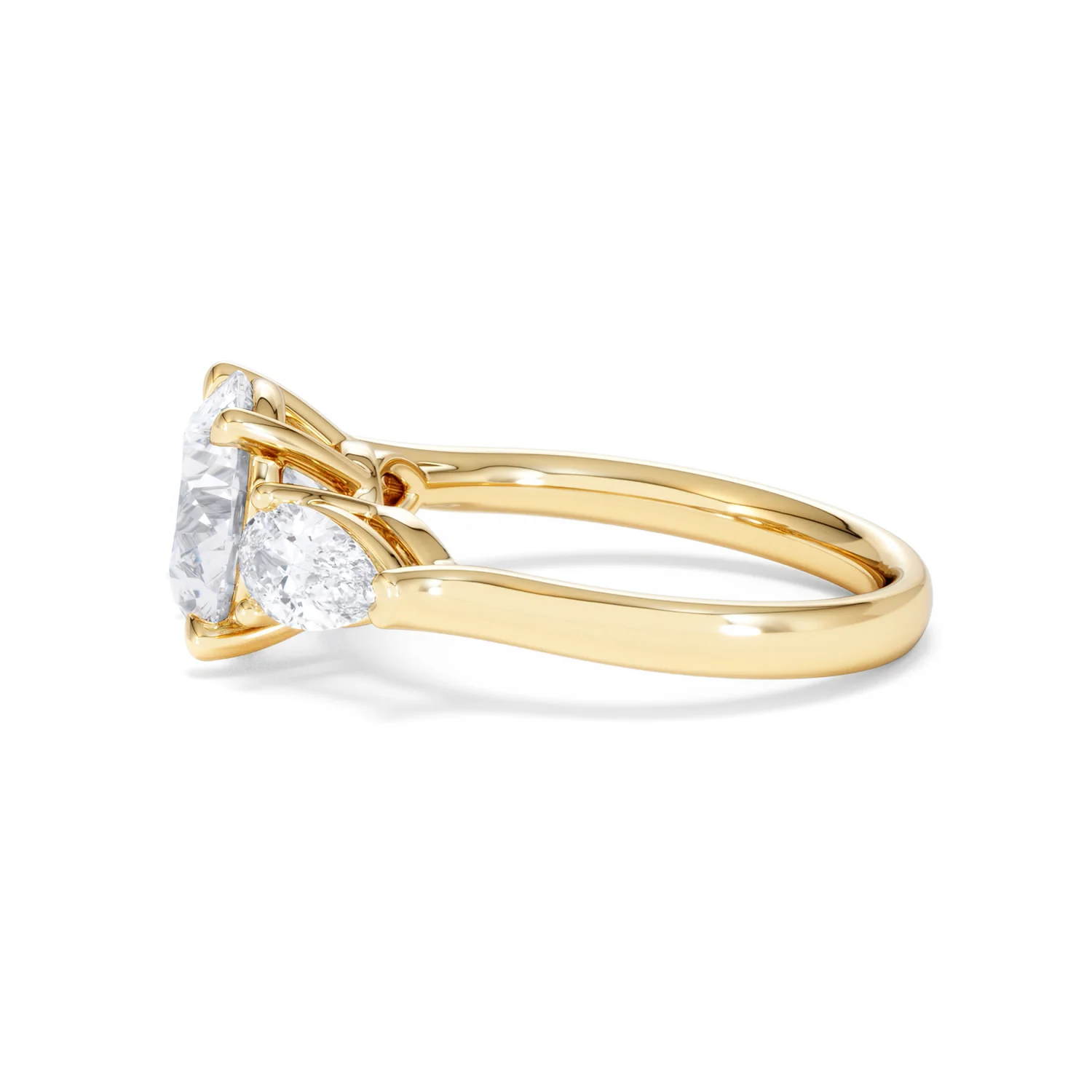 Adore 3.80ct Round Cut Lab Diamond 3 Stone Engagement Ring in 18K Yellow Gold - Image 68