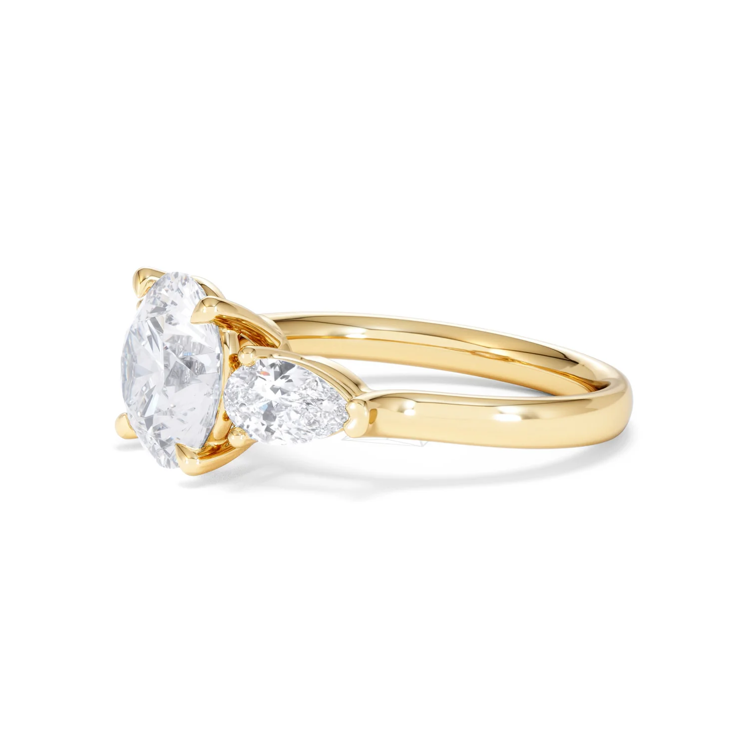 Adore 3.80ct Round Cut Lab Diamond 3 Stone Engagement Ring in 18K Yellow Gold - Image 73