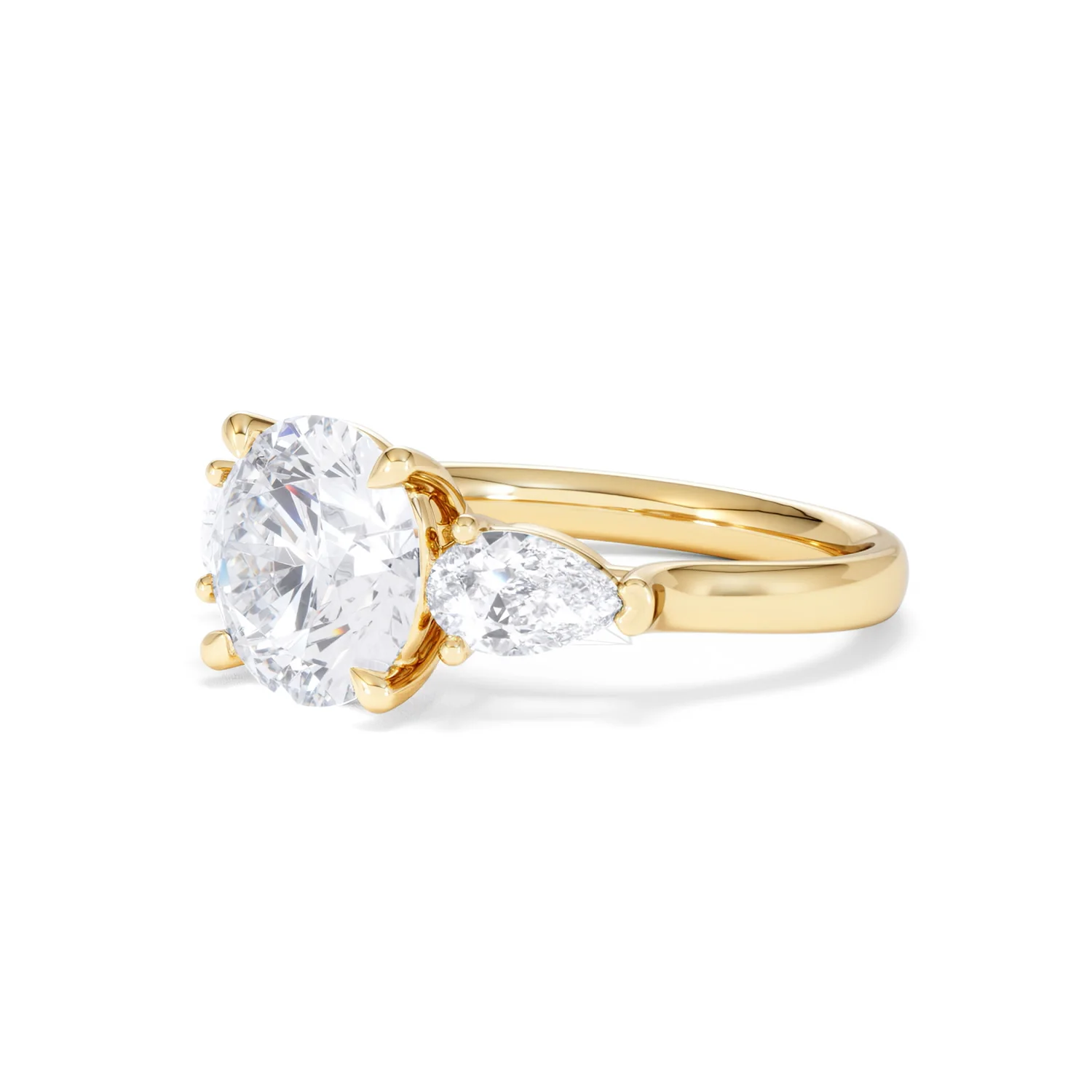 Adore 3.80ct Round Cut Lab Diamond 3 Stone Engagement Ring in 18K Yellow Gold - Image 77