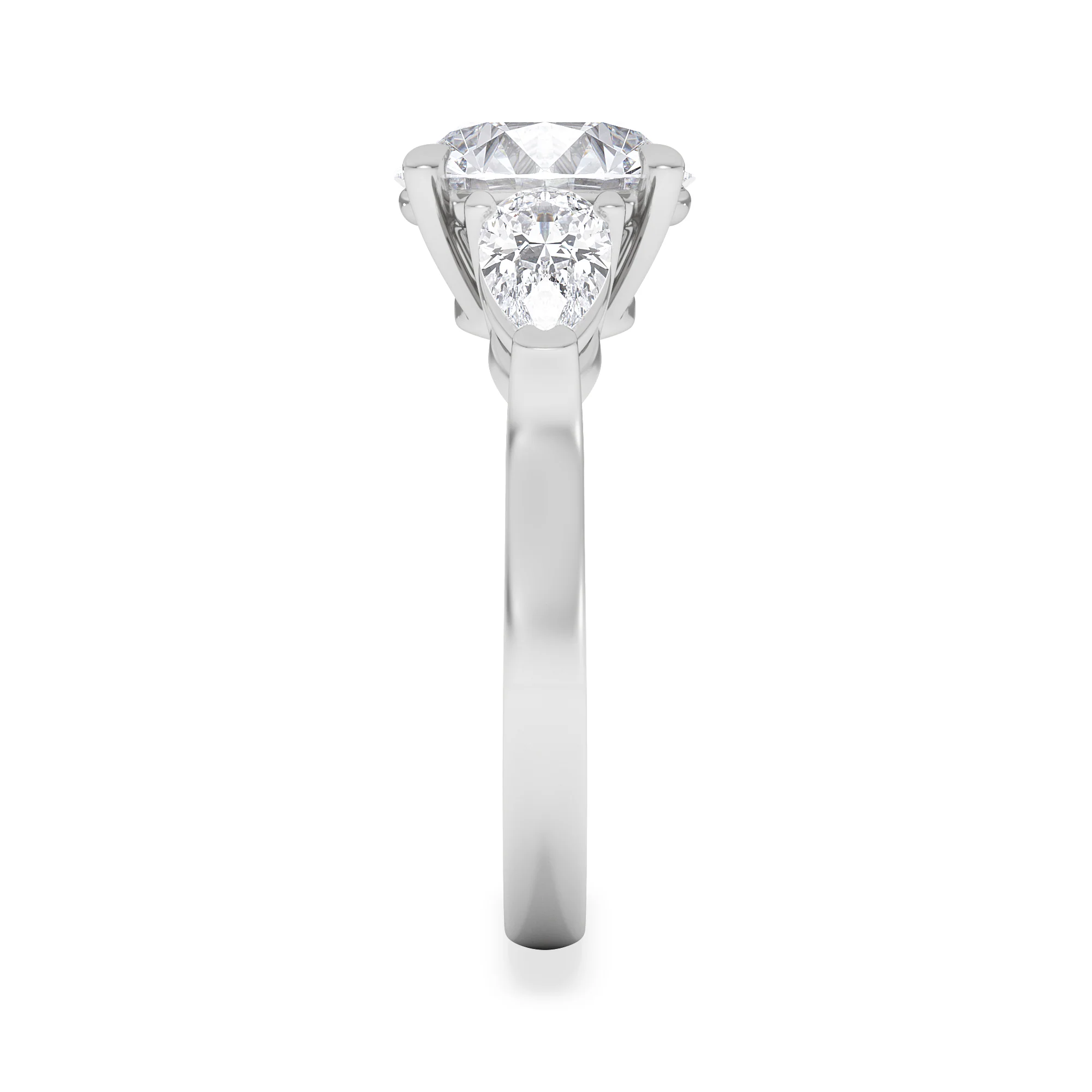 Adore 3.80ct Round Cut Lab Diamond 3 Stone Engagement Ring in Platinum - Image 5