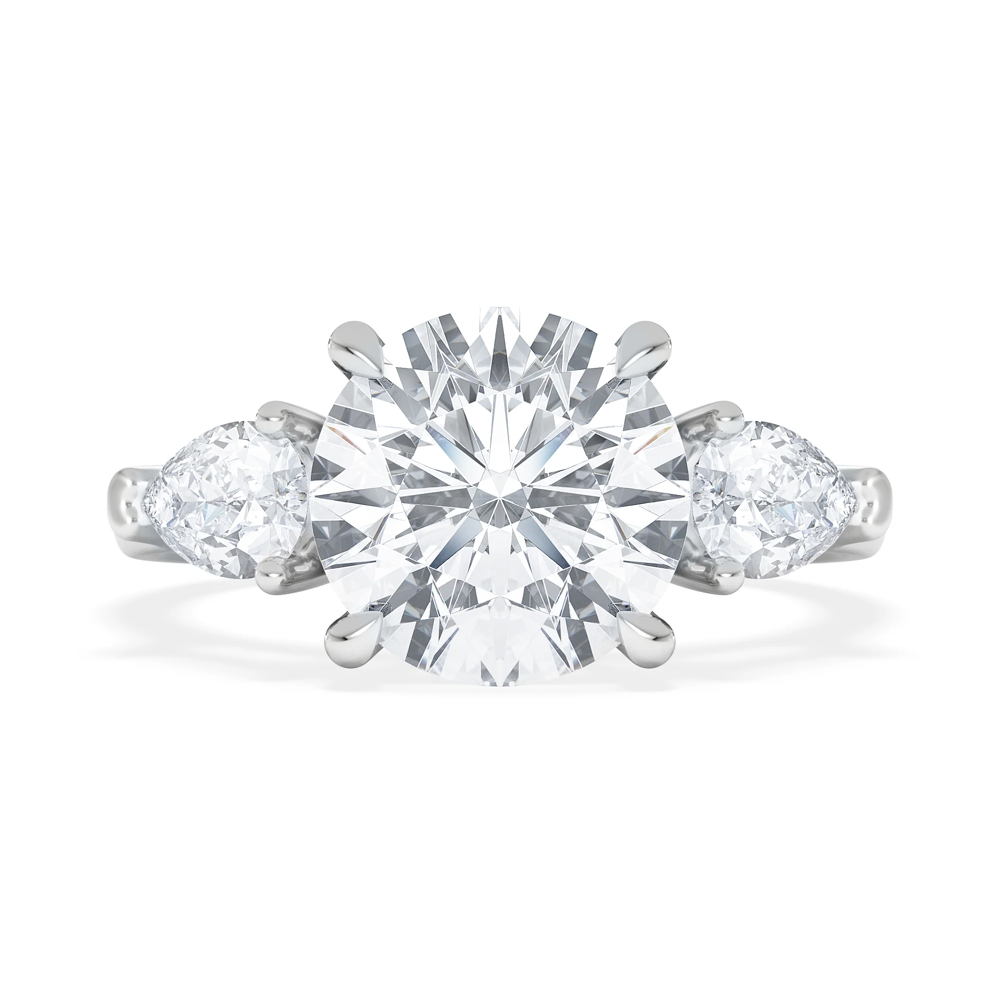 Adore 3.80ct Round Cut Lab Diamond 3 Stone Engagement Ring in Platinum - Image 6