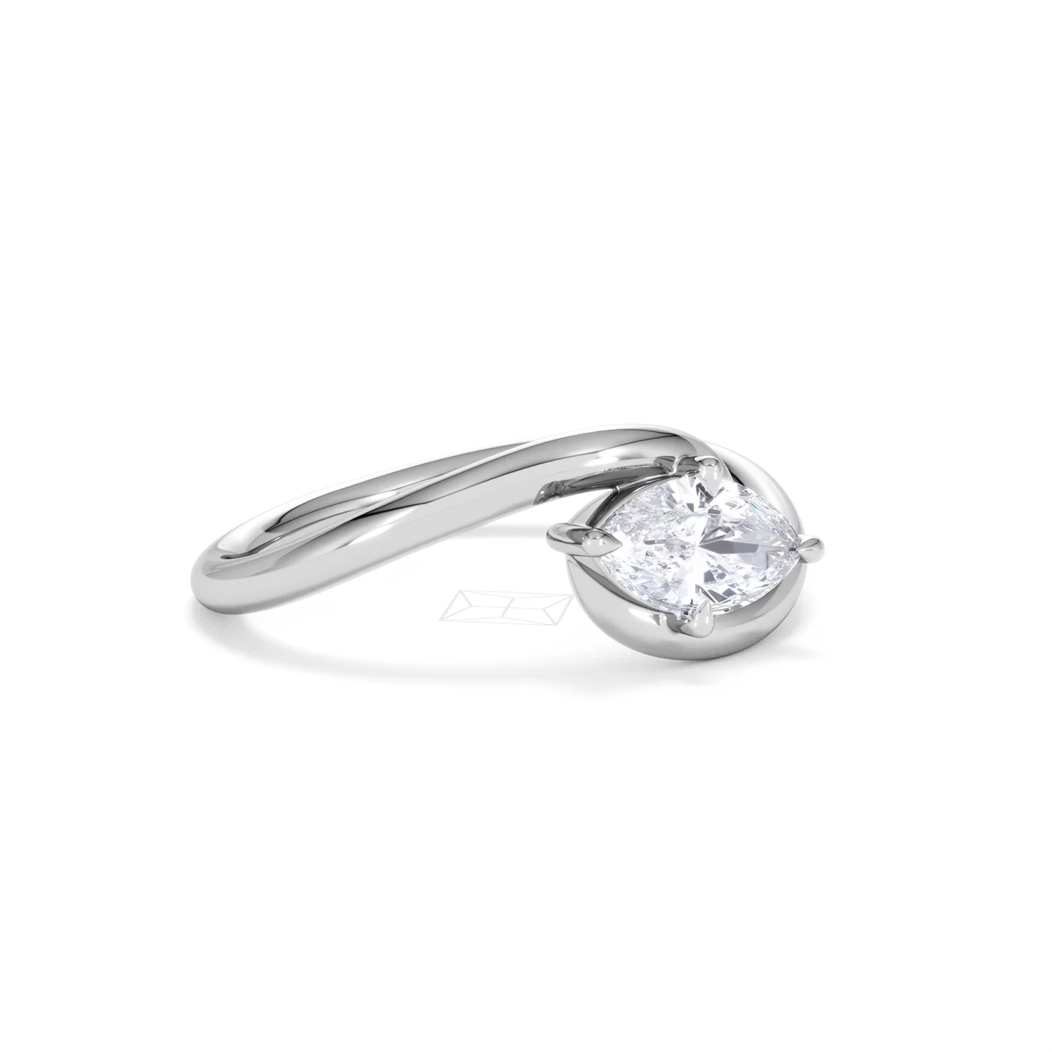 Affinity 0.50ct Marquise Cut Lab Diamond Solitaire Engagement Ring in Platinum - Image 17