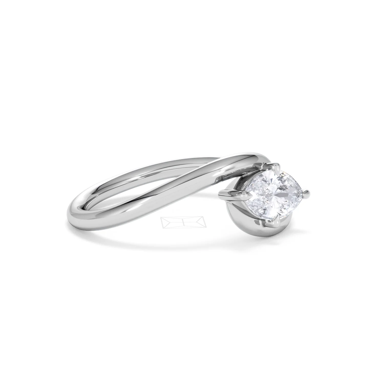 Affinity 0.50ct Marquise Cut Lab Diamond Solitaire Engagement Ring in Platinum - Image 20