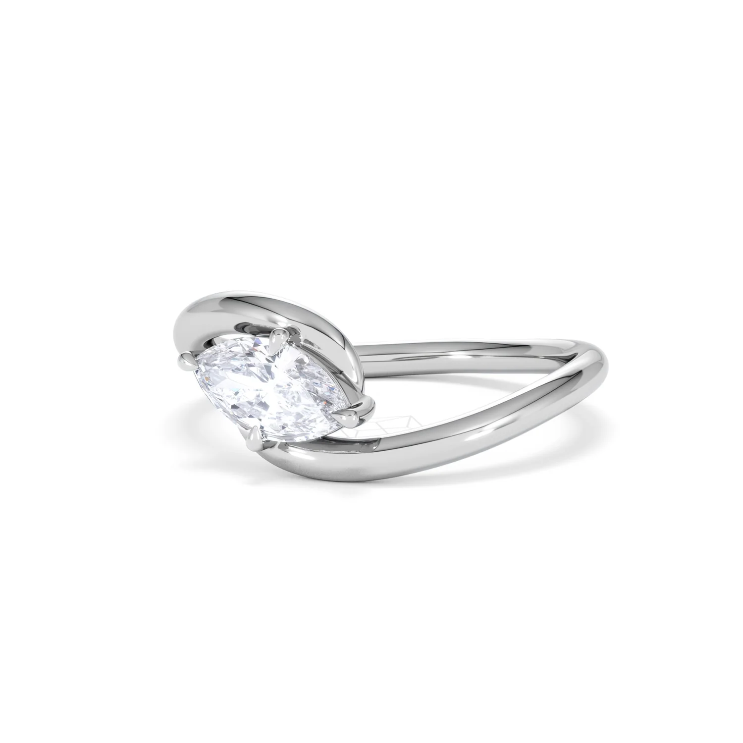 Affinity 0.50ct Marquise Cut Lab Diamond Solitaire Engagement Ring in Platinum - Image 82