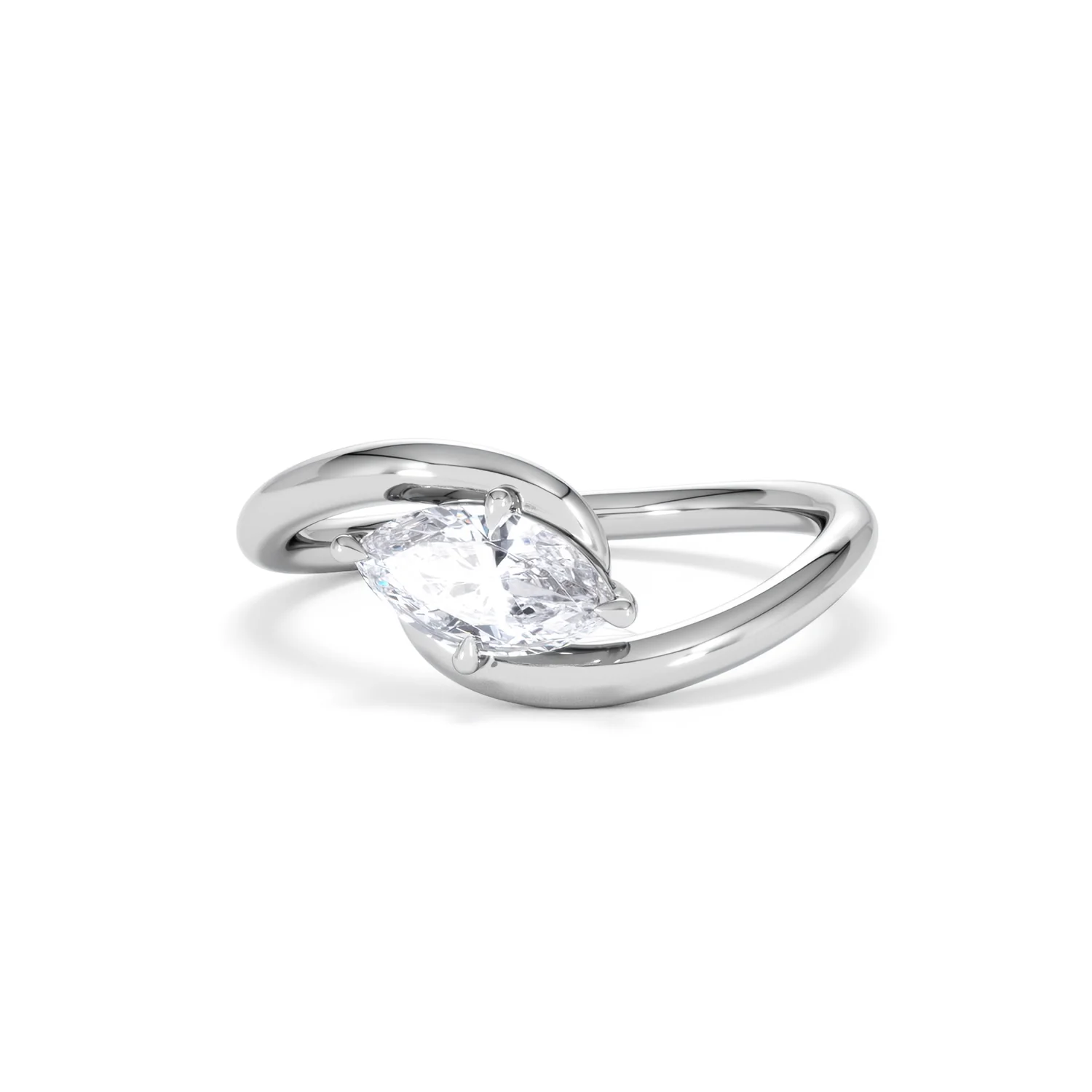 Affinity 0.50ct Marquise Cut Lab Diamond Solitaire Engagement Ring in Platinum - Image 86