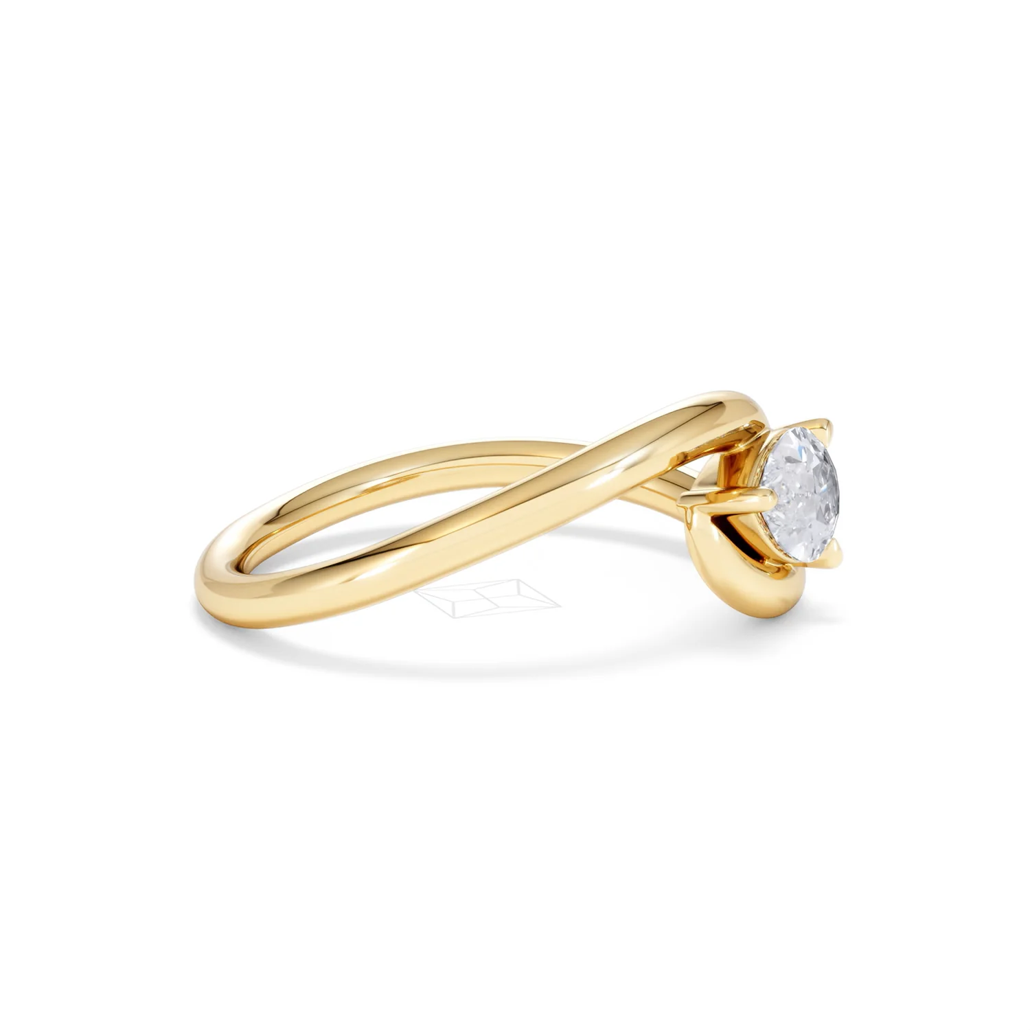 Affinity 0.50ct Pear Cut Lab Diamond Solitaire Engagement Ring in 18K Yellow Gold - Image 24