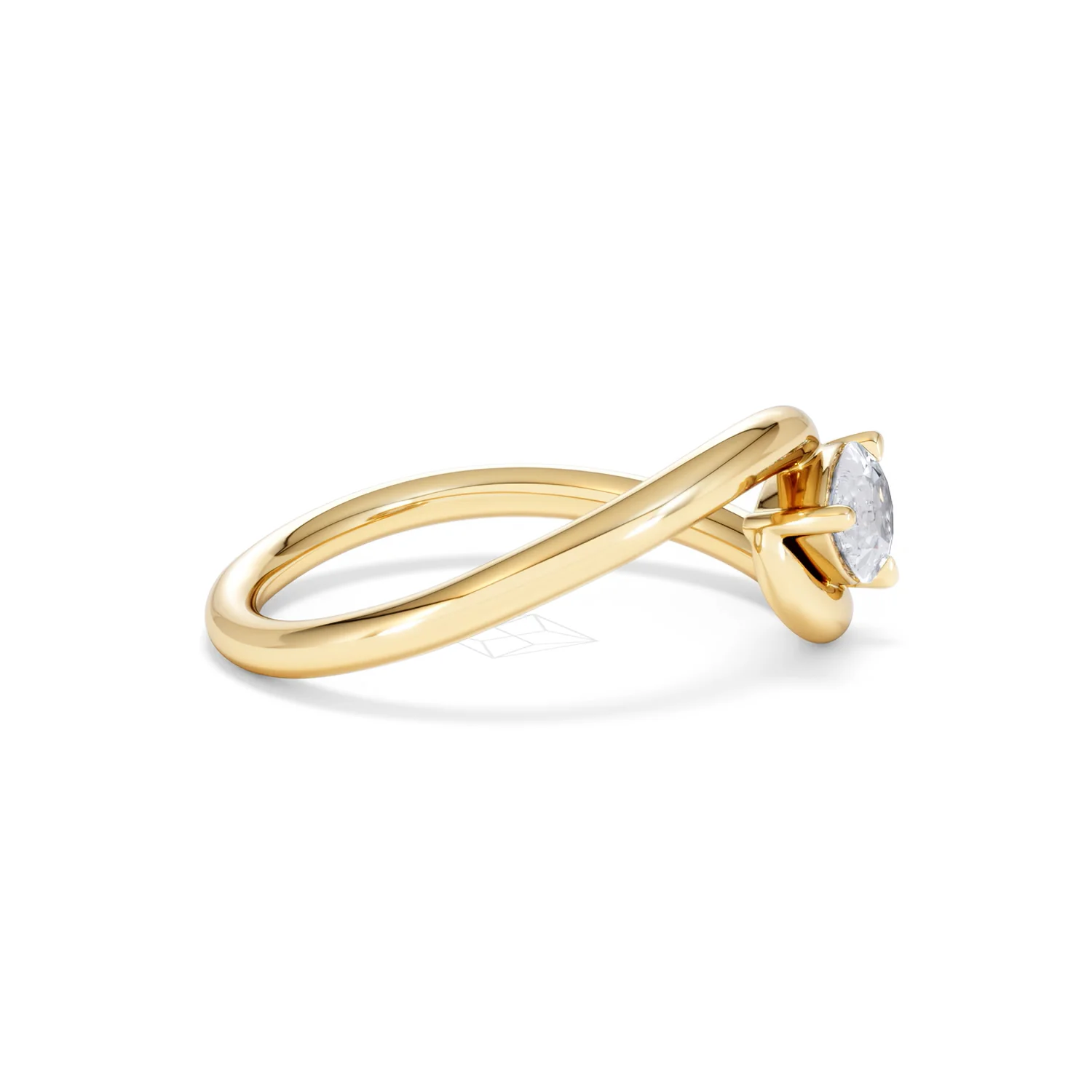 Affinity 0.50ct Pear Cut Lab Diamond Solitaire Engagement Ring in 18K Yellow Gold - Image 26