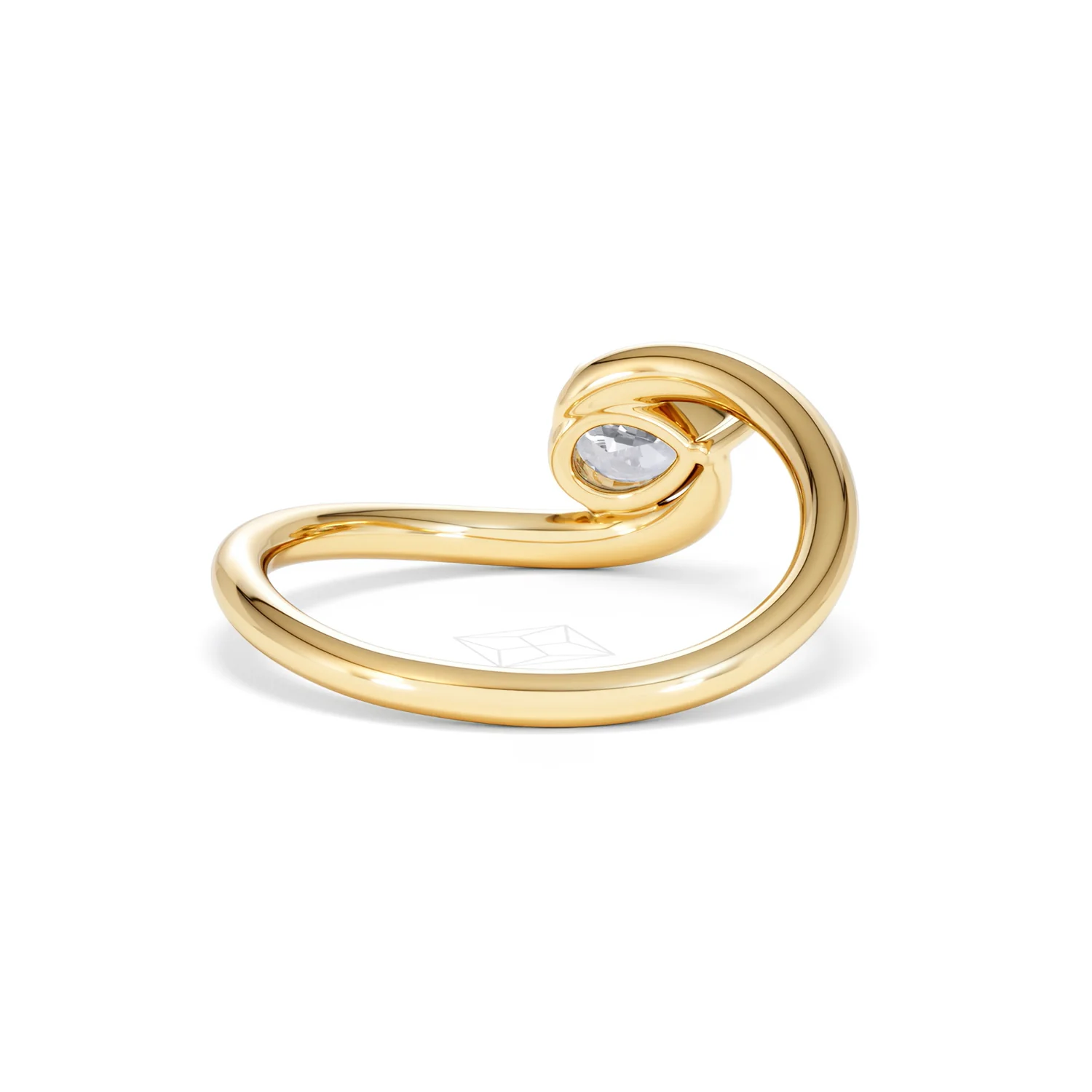 Affinity 0.50ct Pear Cut Lab Diamond Solitaire Engagement Ring in 18K Yellow Gold - Image 44