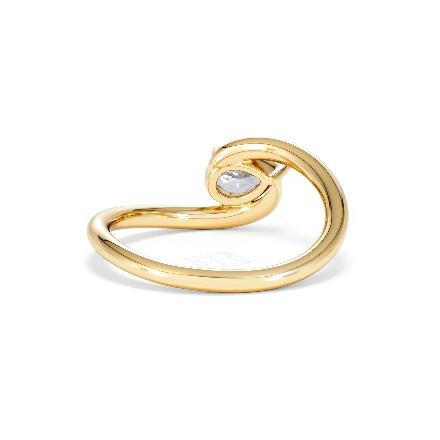 Affinity 0.50ct Pear Cut Lab Diamond Solitaire Engagement Ring in 18K Yellow Gold - Image 46