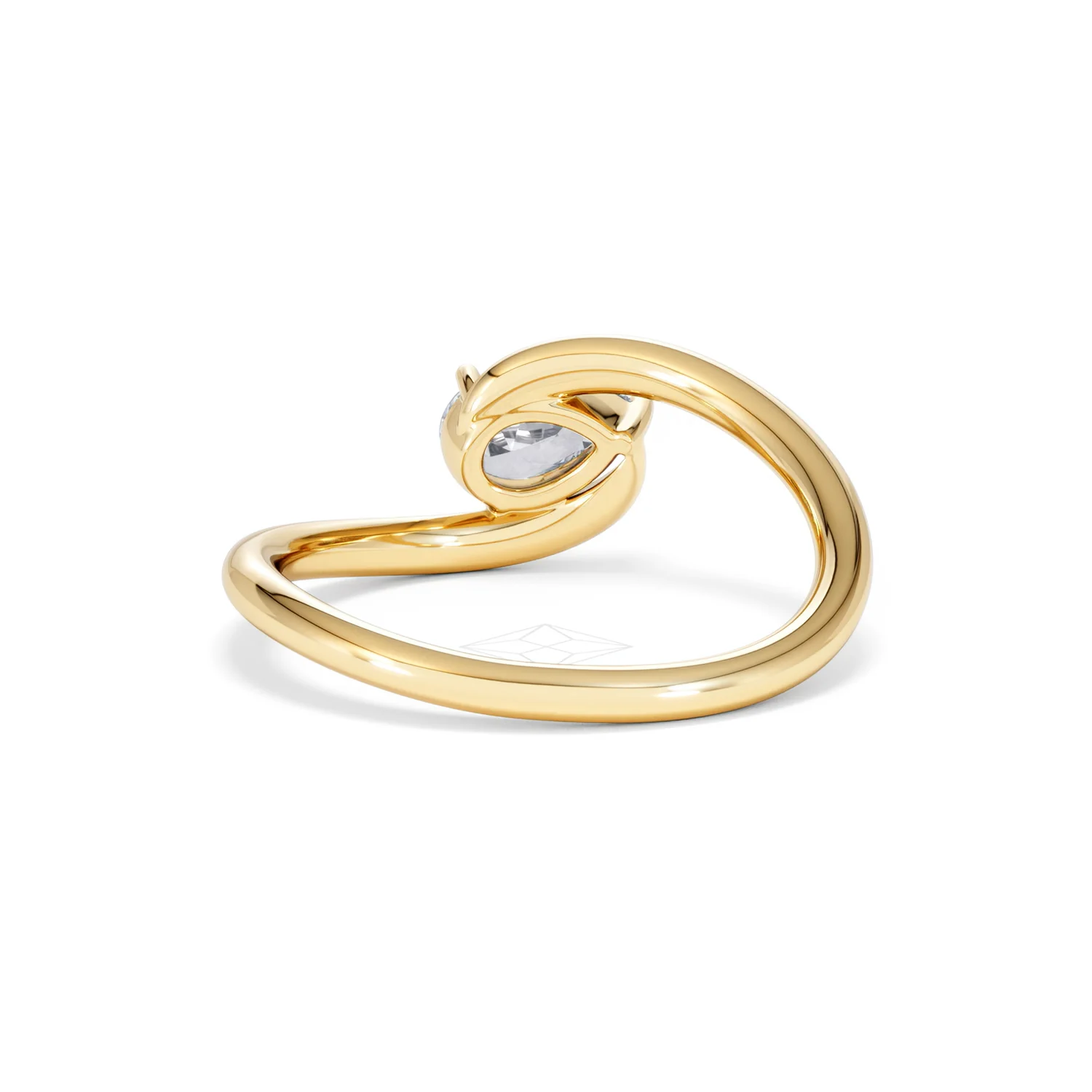 Affinity 0.50ct Pear Cut Lab Diamond Solitaire Engagement Ring in 18K Yellow Gold - Image 49