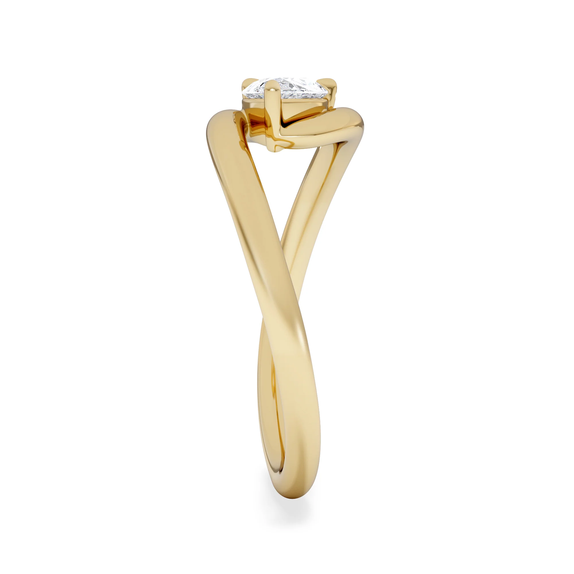 Affinity 0.50ct Pear Cut Lab Diamond Solitaire Engagement Ring in 18K Yellow Gold - Image 5