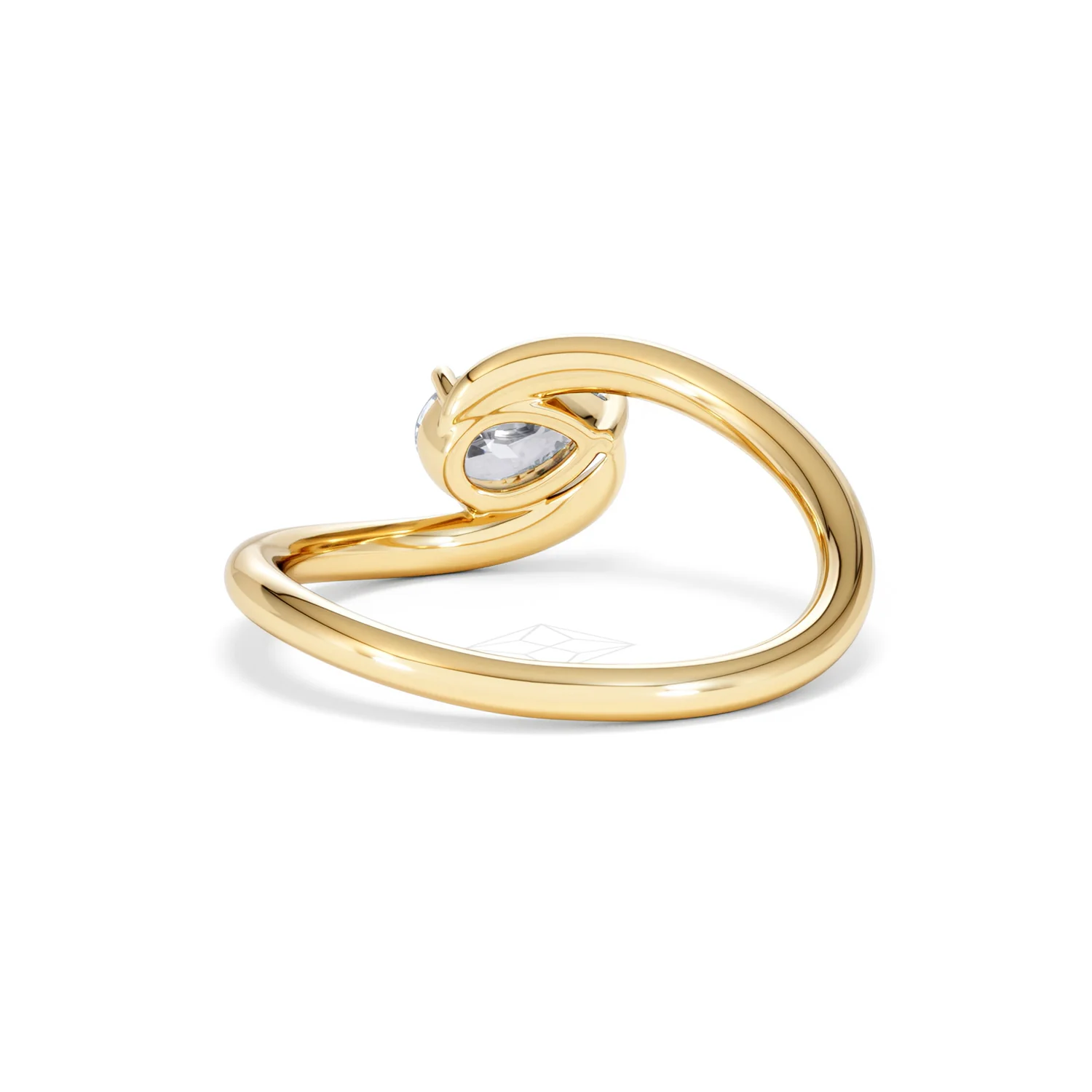 Affinity 0.50ct Pear Cut Lab Diamond Solitaire Engagement Ring in 18K Yellow Gold - Image 50