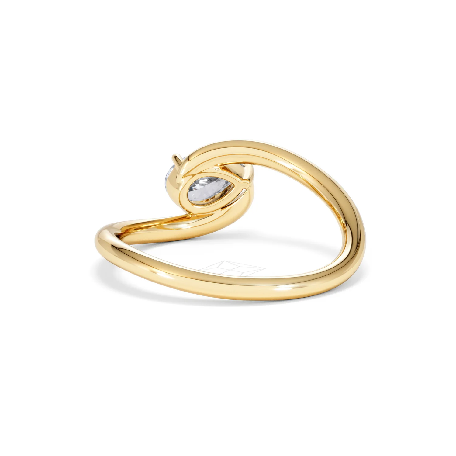 Affinity 0.50ct Pear Cut Lab Diamond Solitaire Engagement Ring in 18K Yellow Gold - Image 51