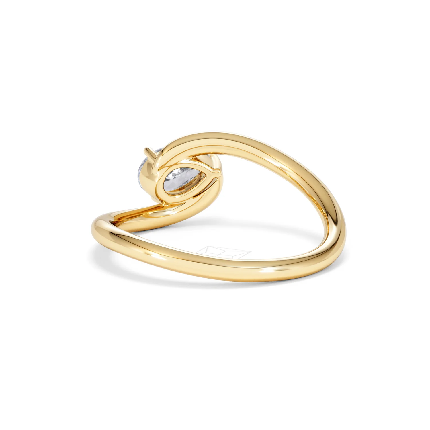 Affinity 0.50ct Pear Cut Lab Diamond Solitaire Engagement Ring in 18K Yellow Gold - Image 53