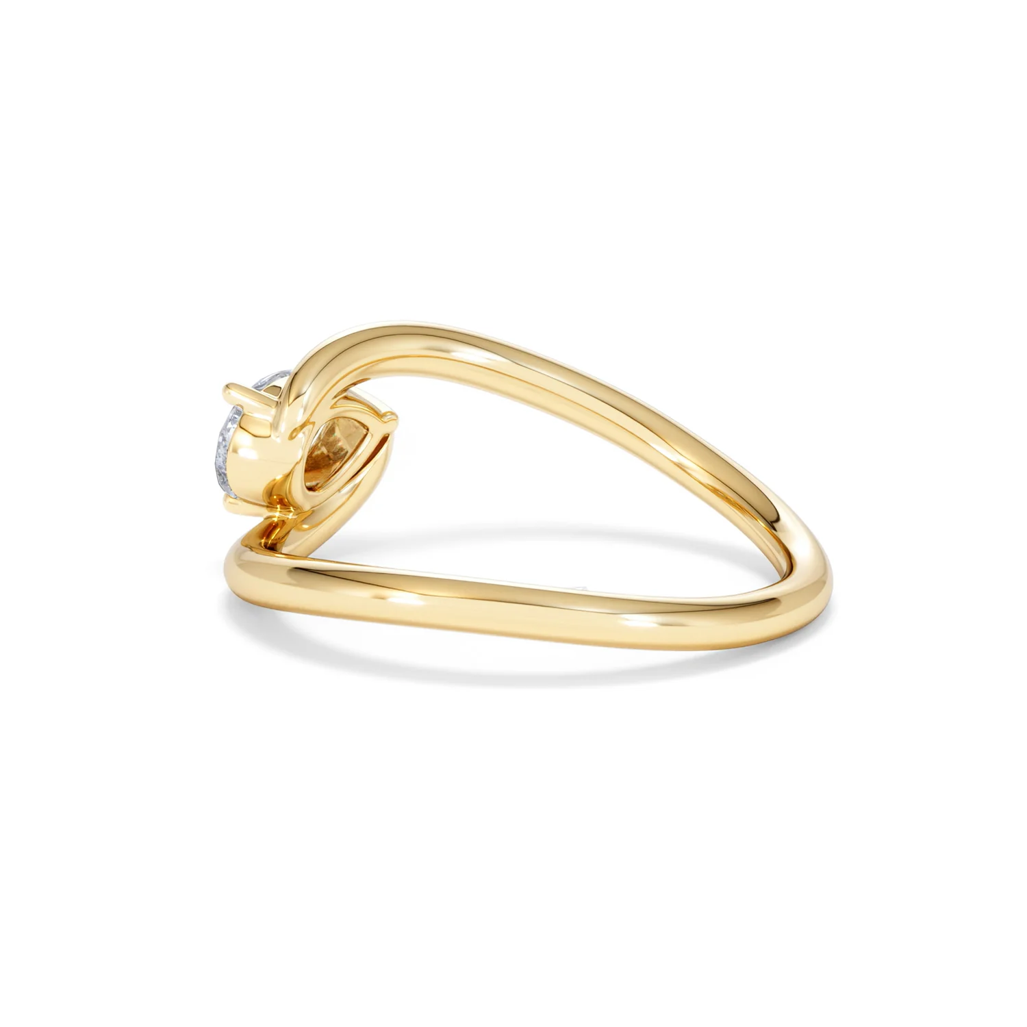 Affinity 0.50ct Pear Cut Lab Diamond Solitaire Engagement Ring in 18K Yellow Gold - Image 61