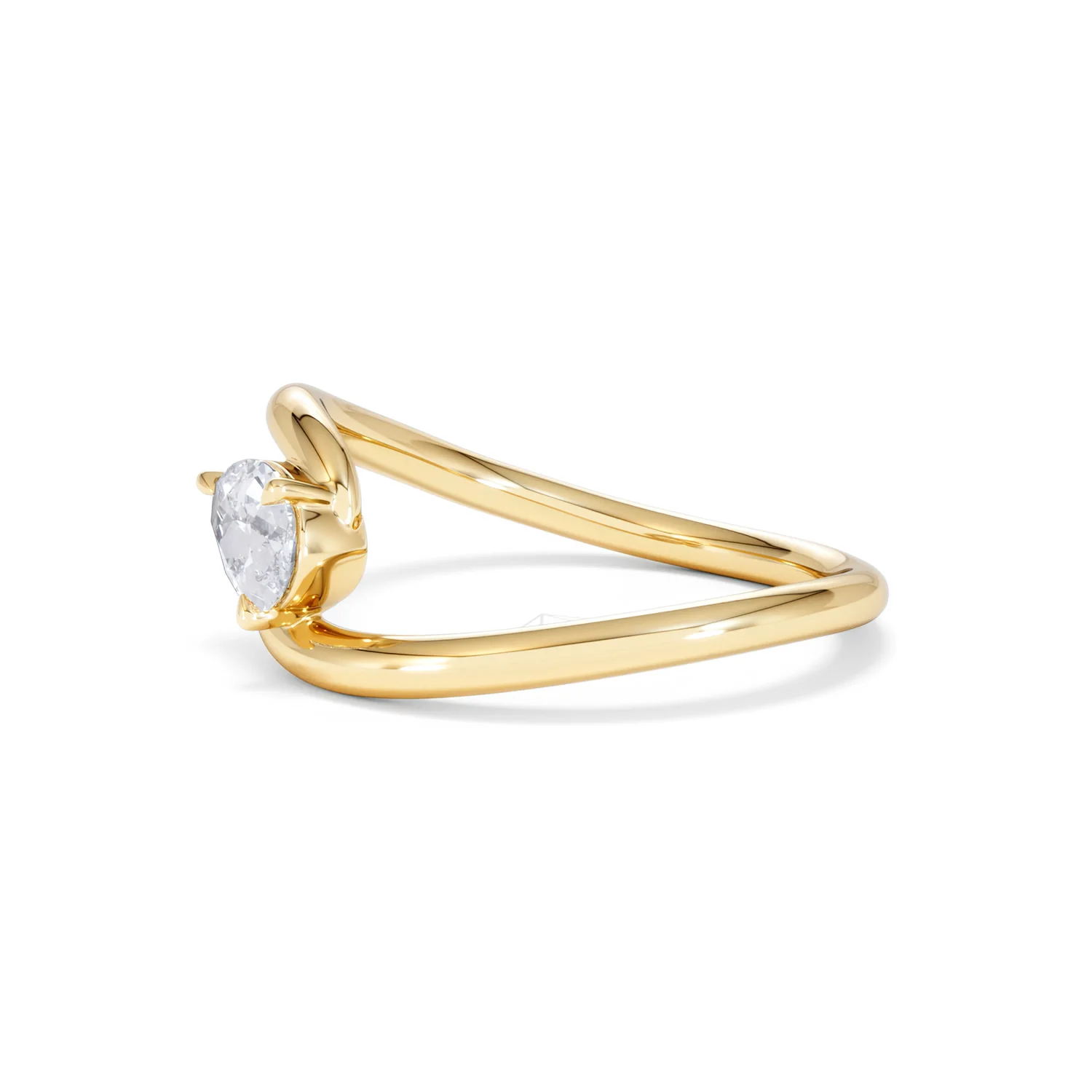 Affinity 0.50ct Pear Cut Lab Diamond Solitaire Engagement Ring in 18K Yellow Gold - Image 74