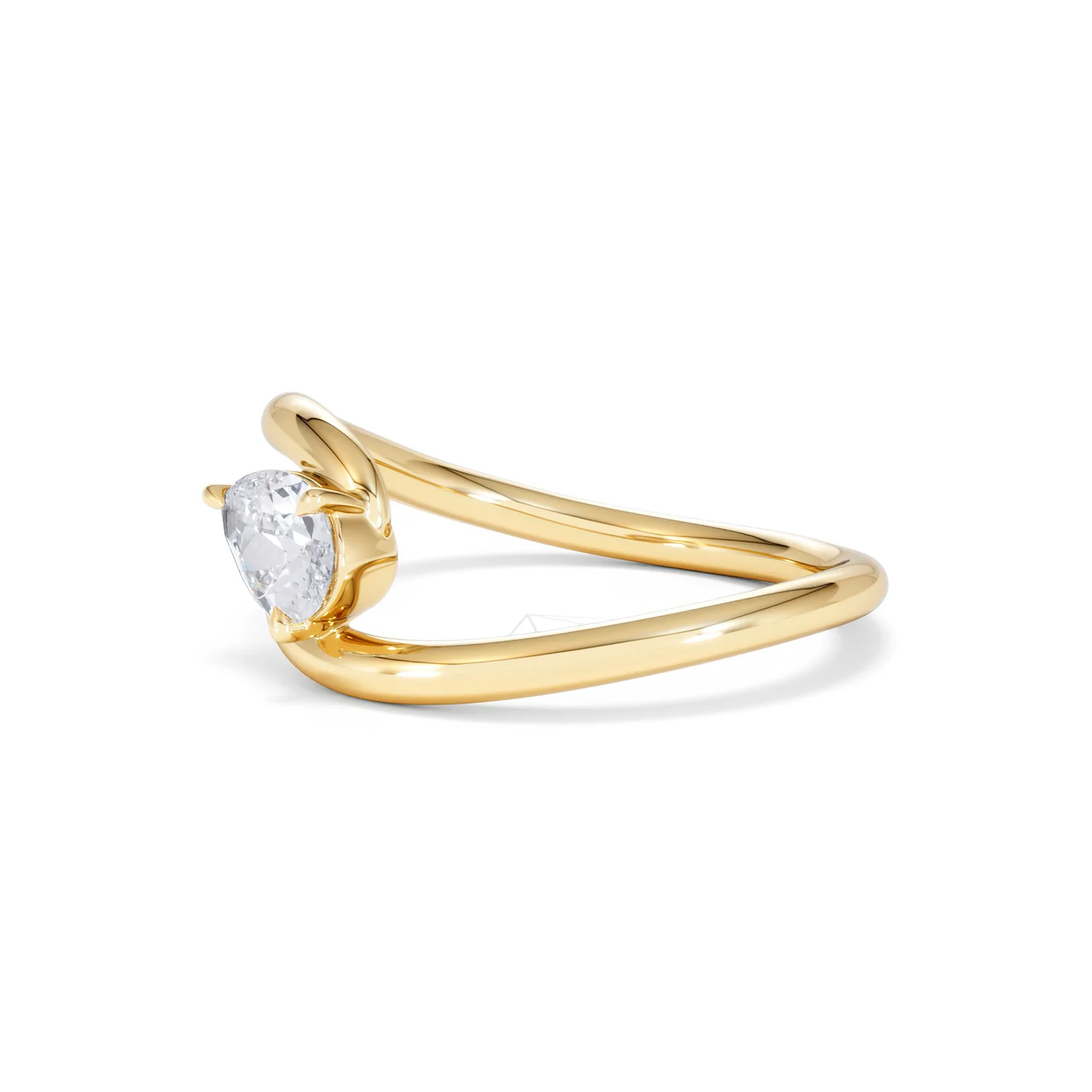 Affinity 0.50ct Pear Cut Lab Diamond Solitaire Engagement Ring in 18K Yellow Gold - Image 76