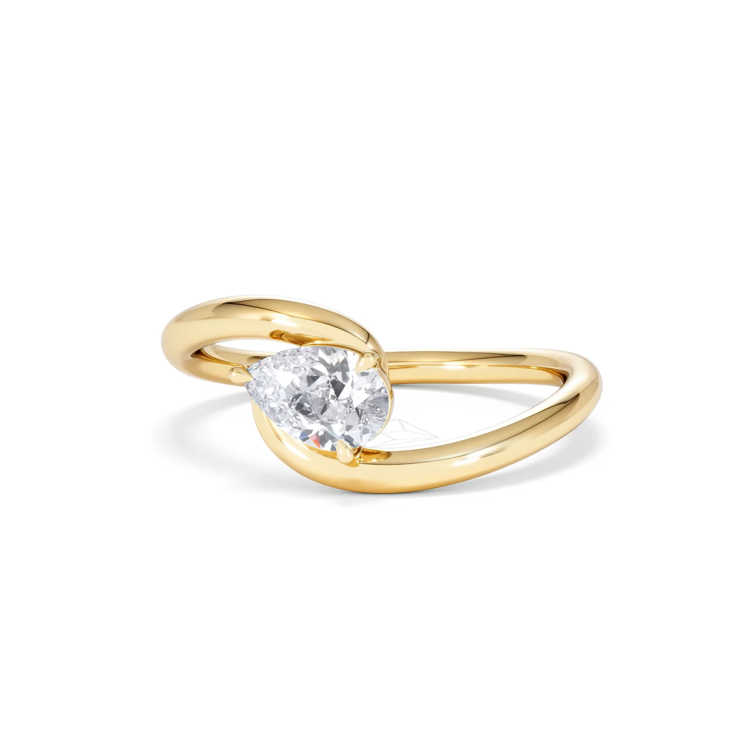 Affinity 0.50ct Pear Cut Lab Diamond Solitaire Engagement Ring in 18K Yellow Gold - Image 85