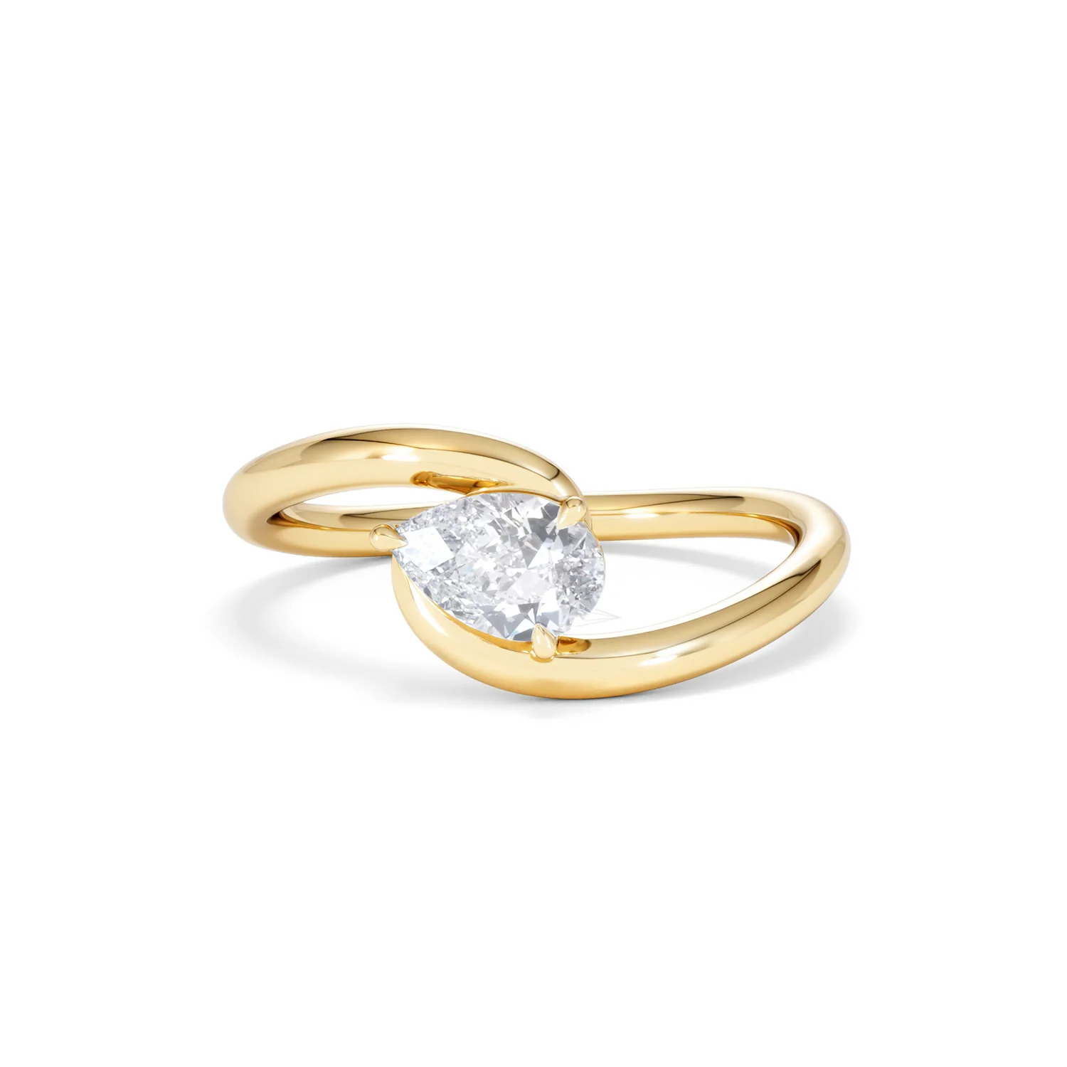 Affinity 0.50ct Pear Cut Lab Diamond Solitaire Engagement Ring in 18K Yellow Gold - Image 87