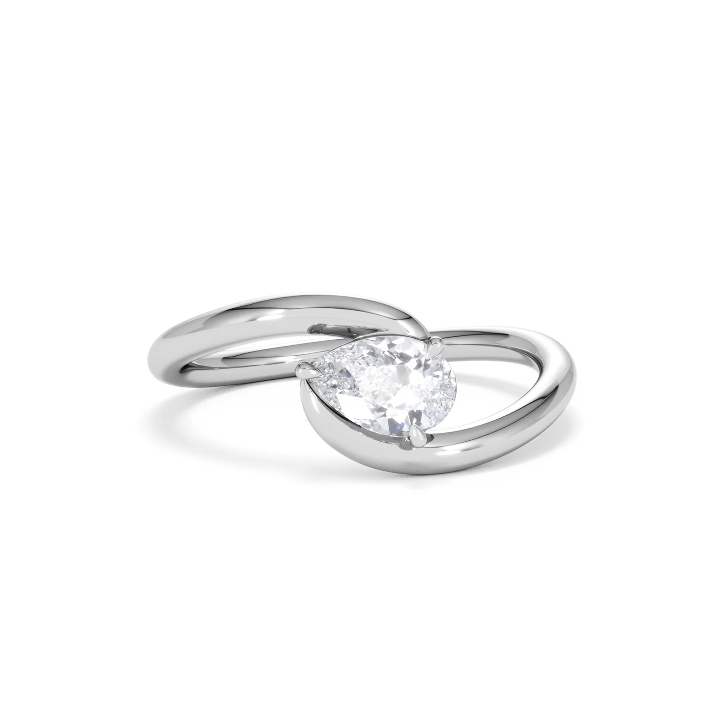 Affinity 0.50ct Pear Cut Lab Diamond Solitaire Engagement Ring in Platinum - Image 10
