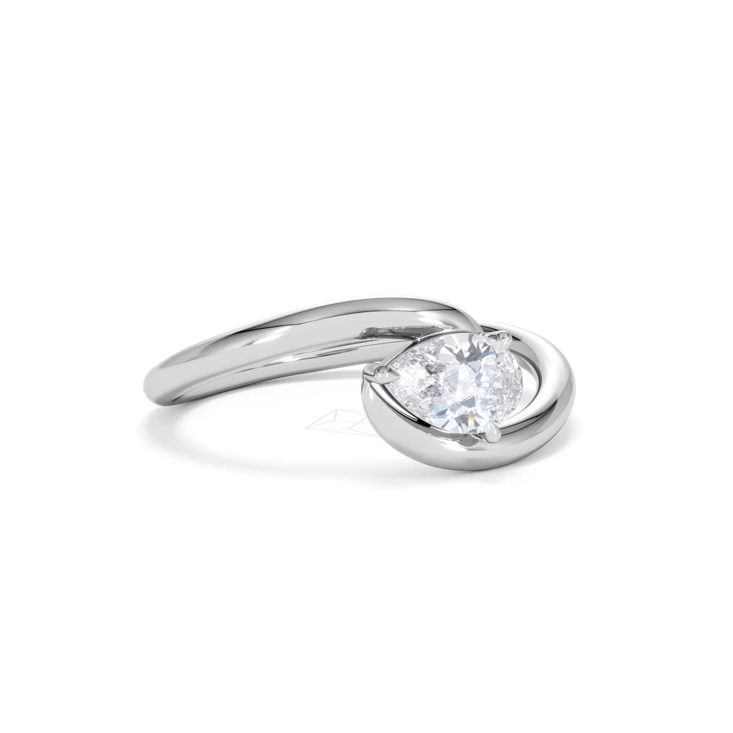 Affinity 0.50ct Pear Cut Lab Diamond Solitaire Engagement Ring in Platinum - Image 14