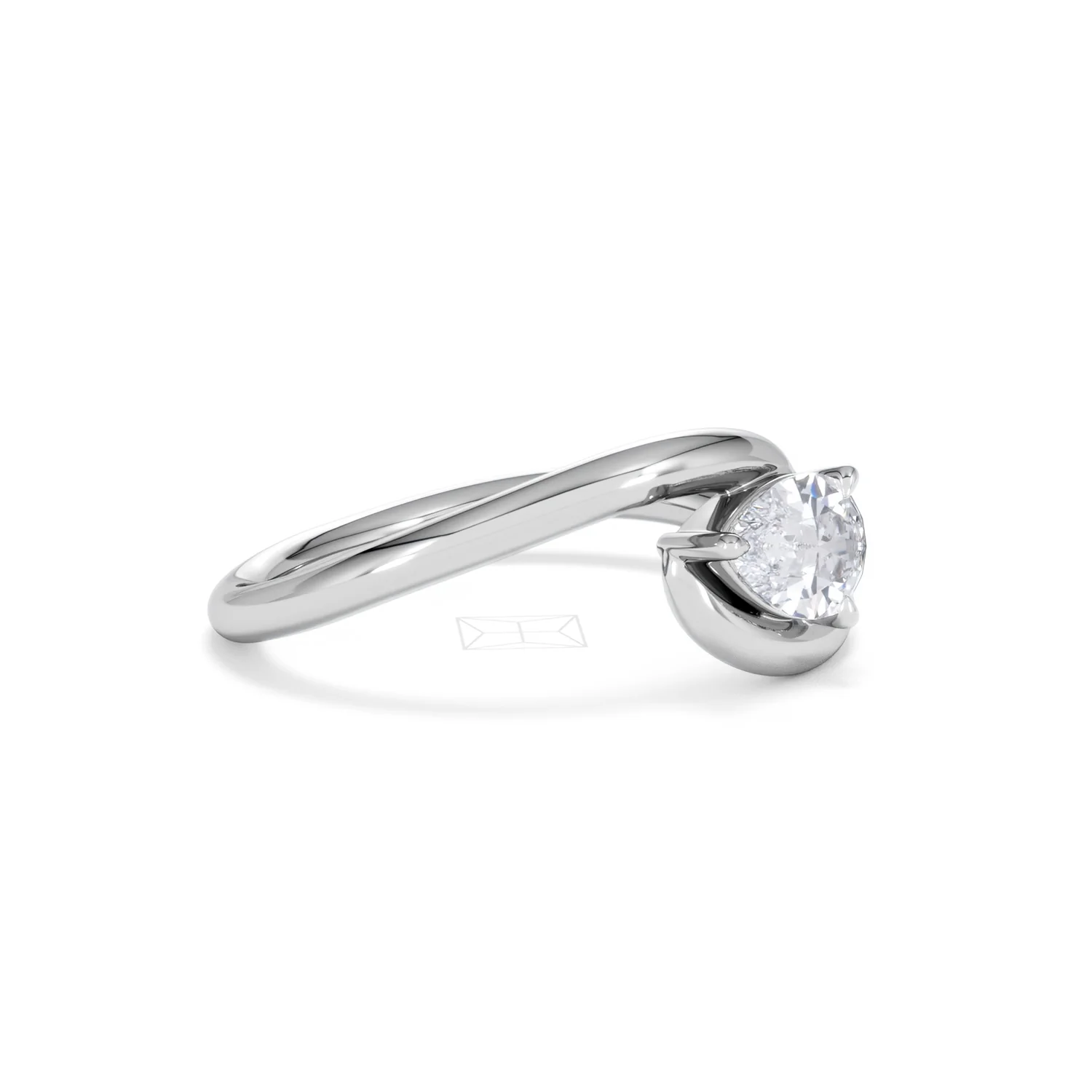 Affinity 0.50ct Pear Cut Lab Diamond Solitaire Engagement Ring in Platinum - Image 20