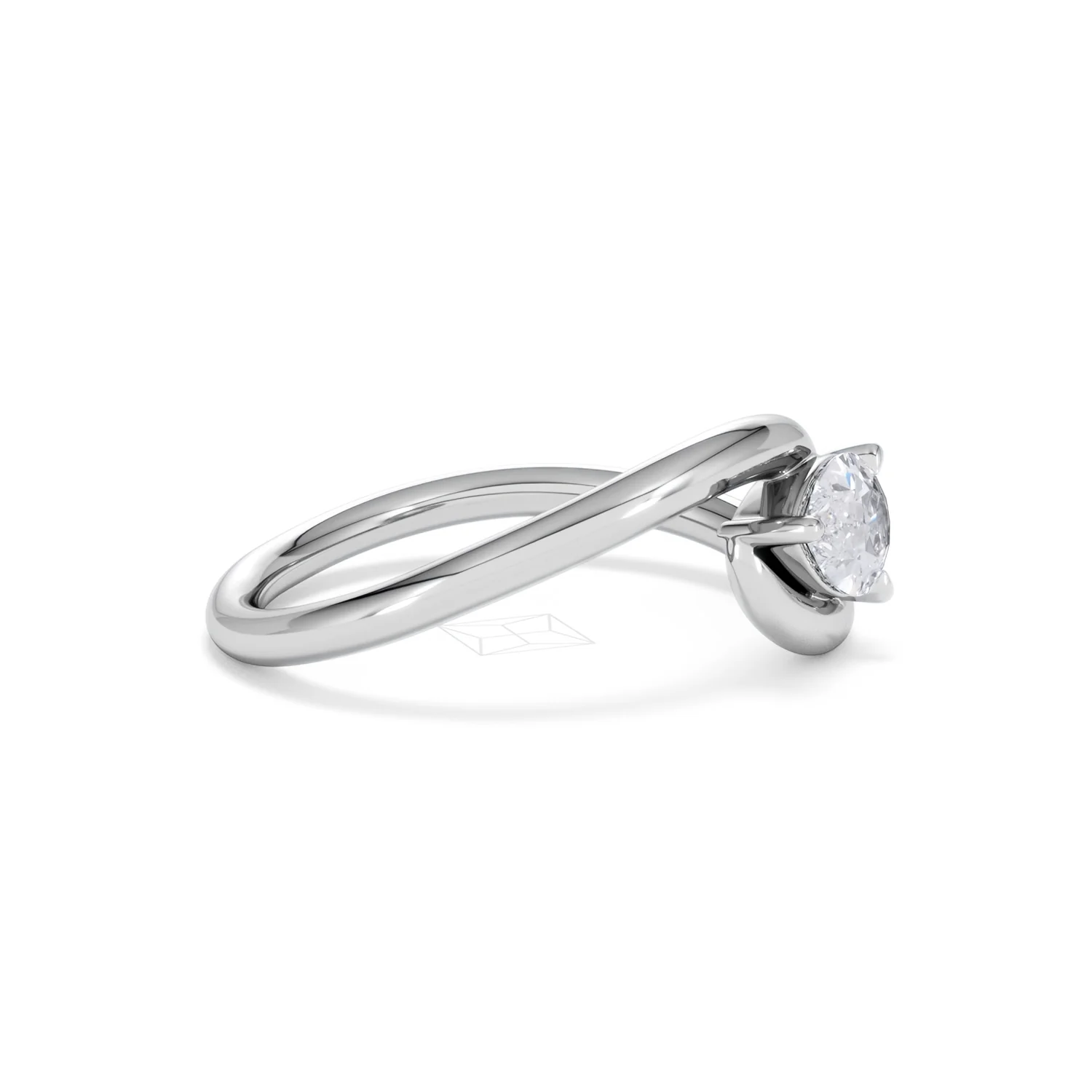 Affinity 0.50ct Pear Cut Lab Diamond Solitaire Engagement Ring in Platinum - Image 24