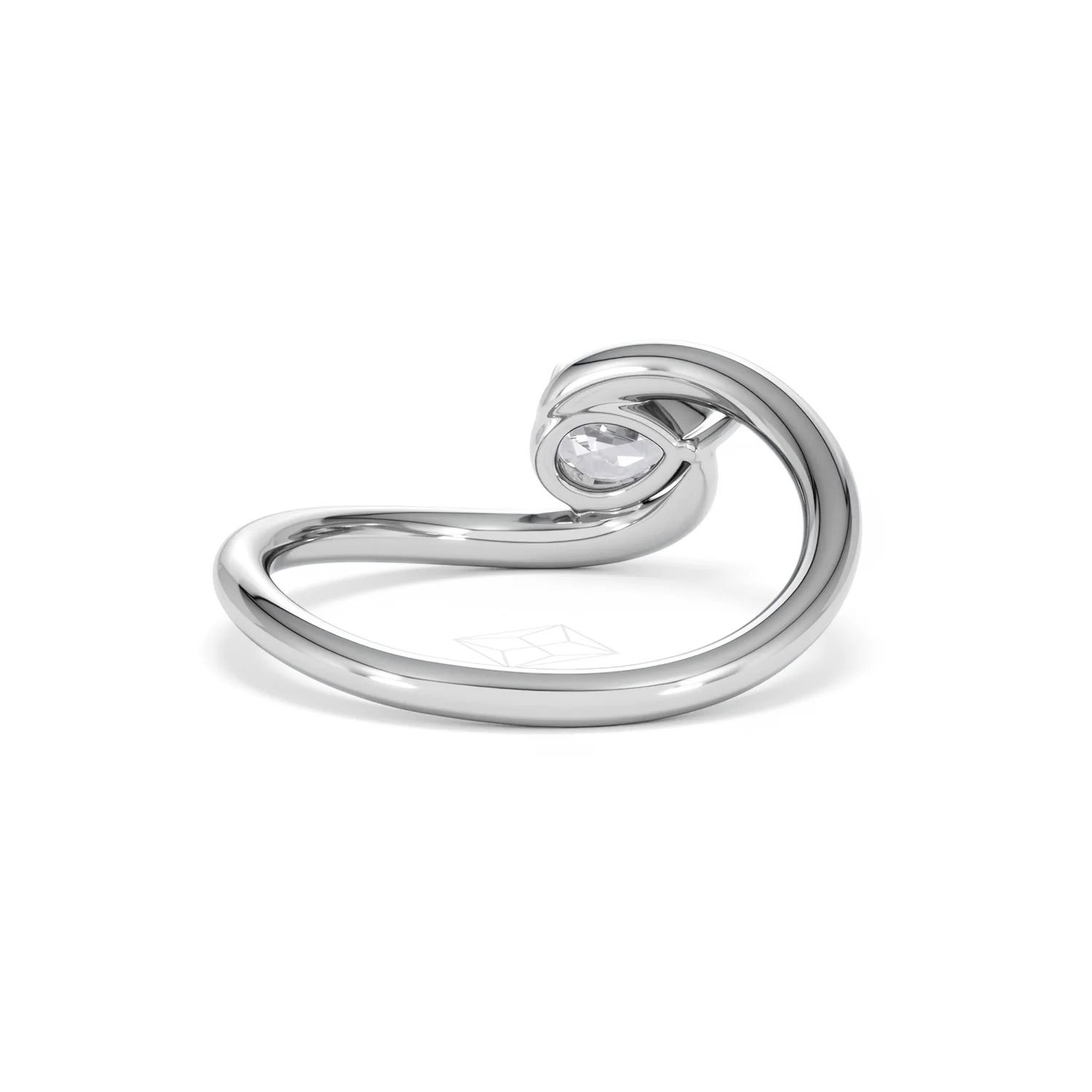 Affinity 0.50ct Pear Cut Lab Diamond Solitaire Engagement Ring in Platinum - Image 45
