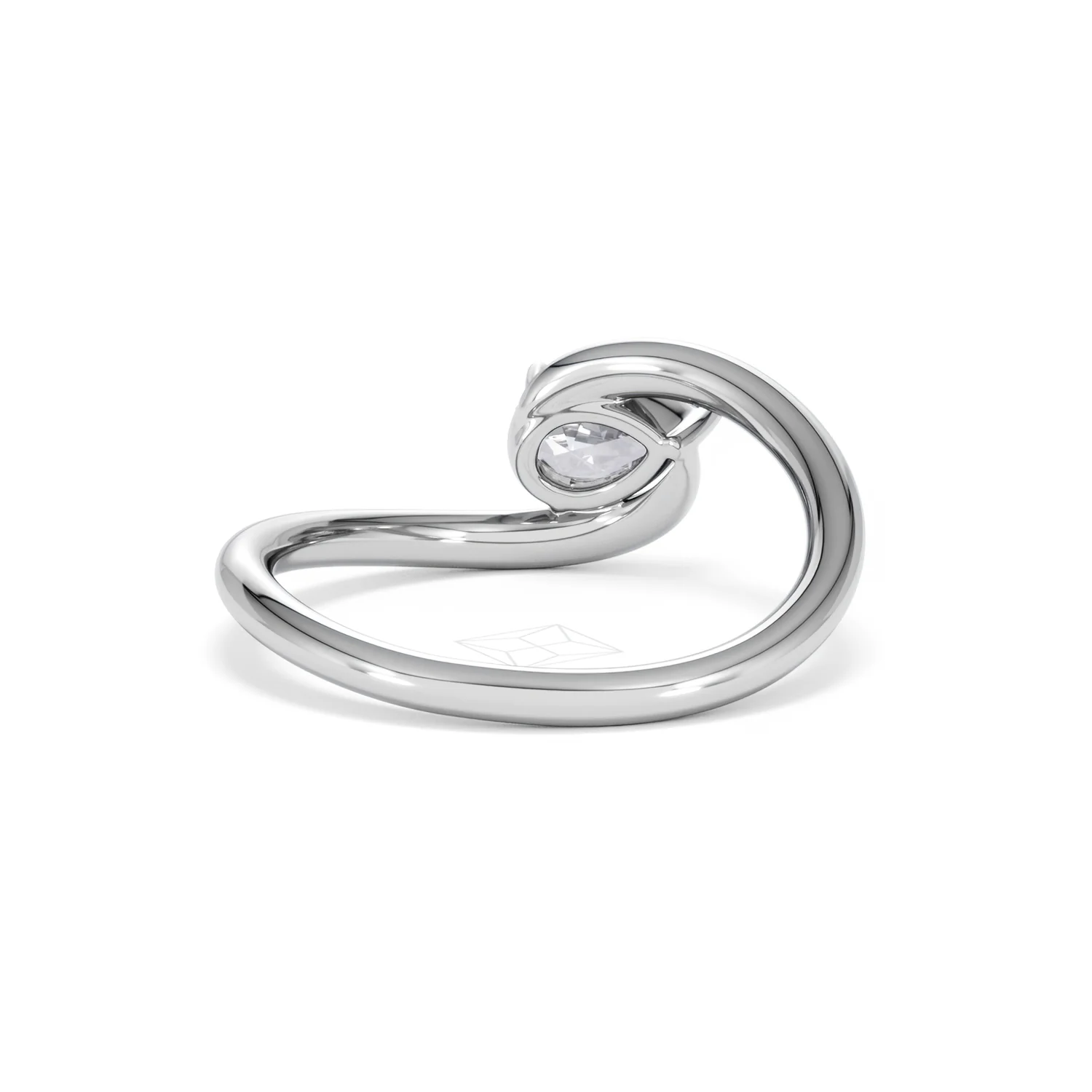 Affinity 0.50ct Pear Cut Lab Diamond Solitaire Engagement Ring in Platinum - Image 46