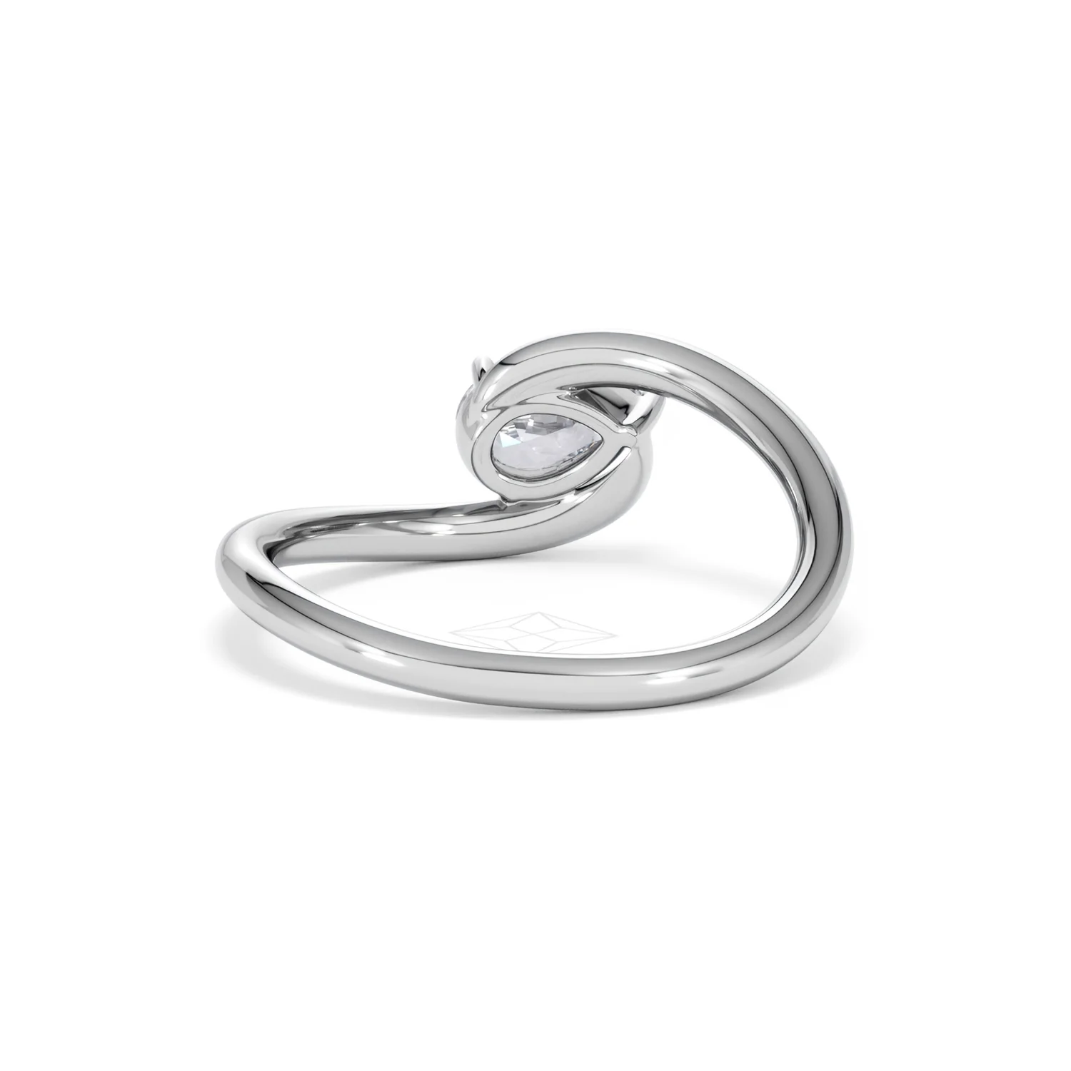 Affinity 0.50ct Pear Cut Lab Diamond Solitaire Engagement Ring in Platinum - Image 48