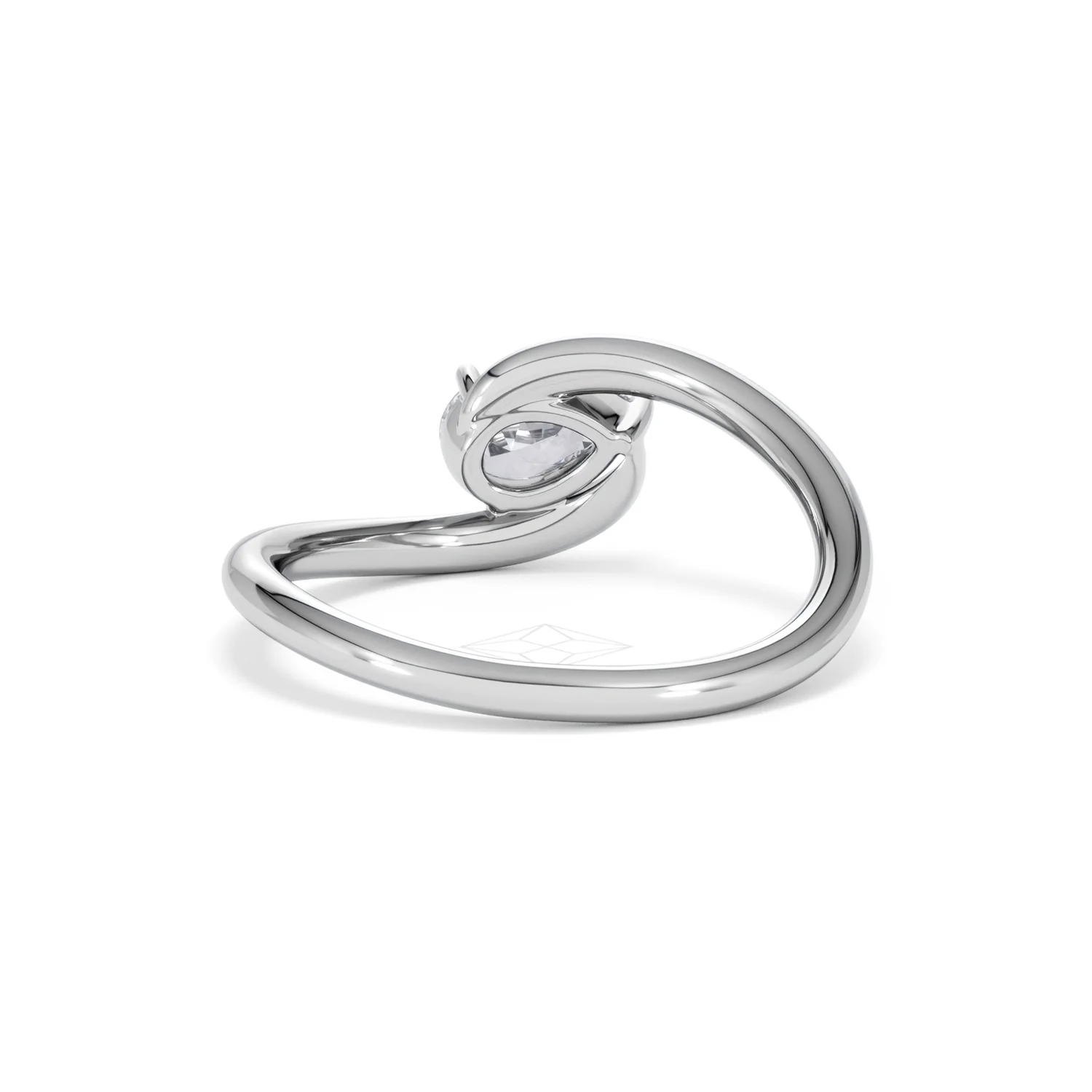 Affinity 0.50ct Pear Cut Lab Diamond Solitaire Engagement Ring in Platinum - Image 49