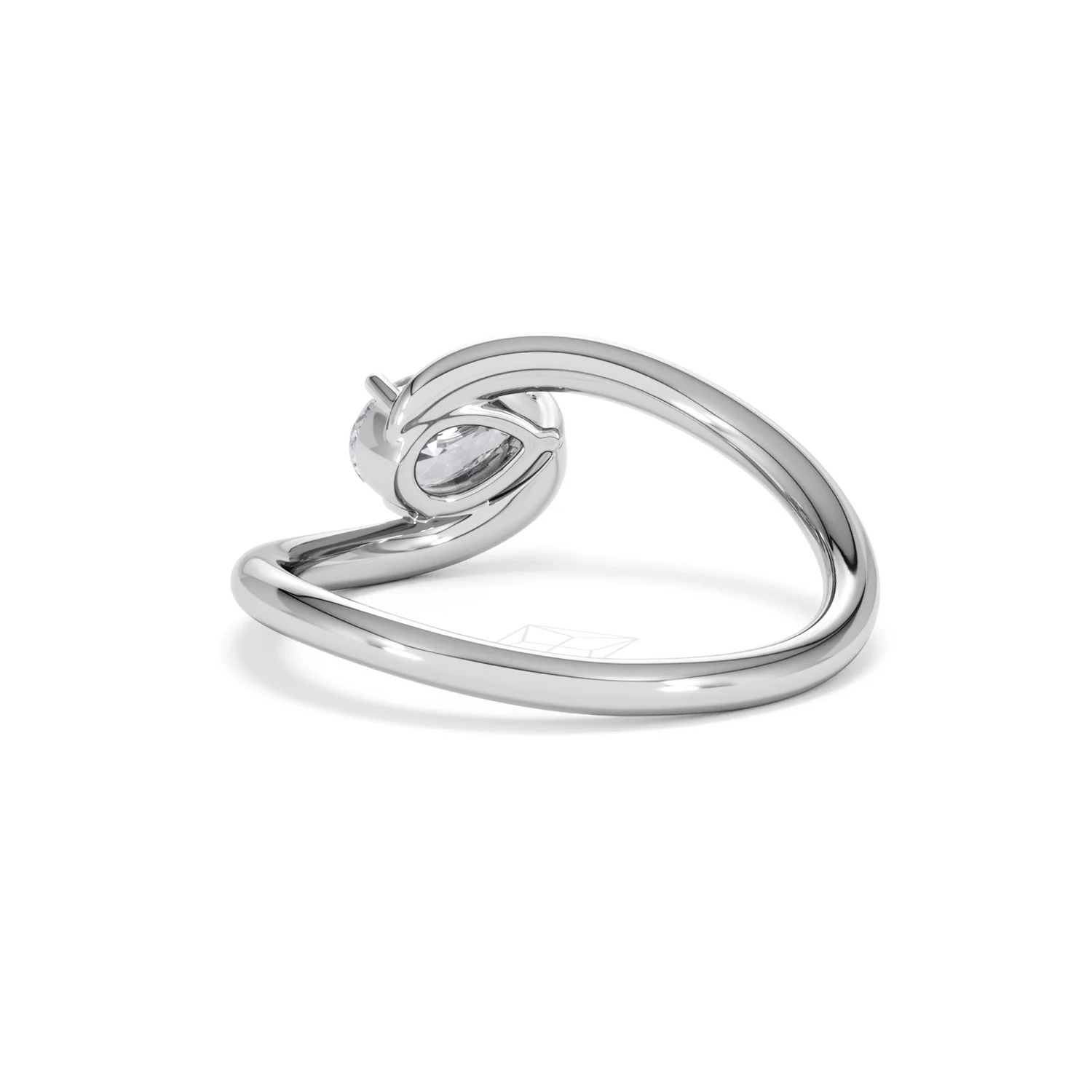 Affinity 0.50ct Pear Cut Lab Diamond Solitaire Engagement Ring in Platinum - Image 53