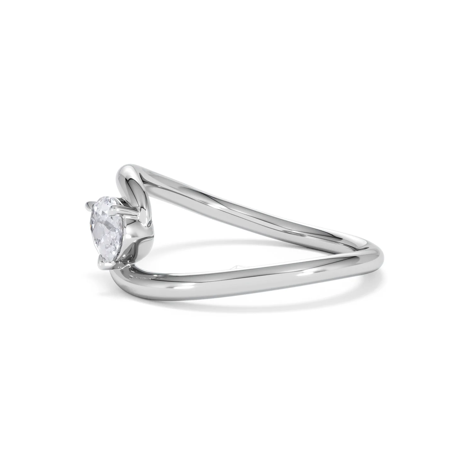 Affinity 0.50ct Pear Cut Lab Diamond Solitaire Engagement Ring in Platinum - Image 73
