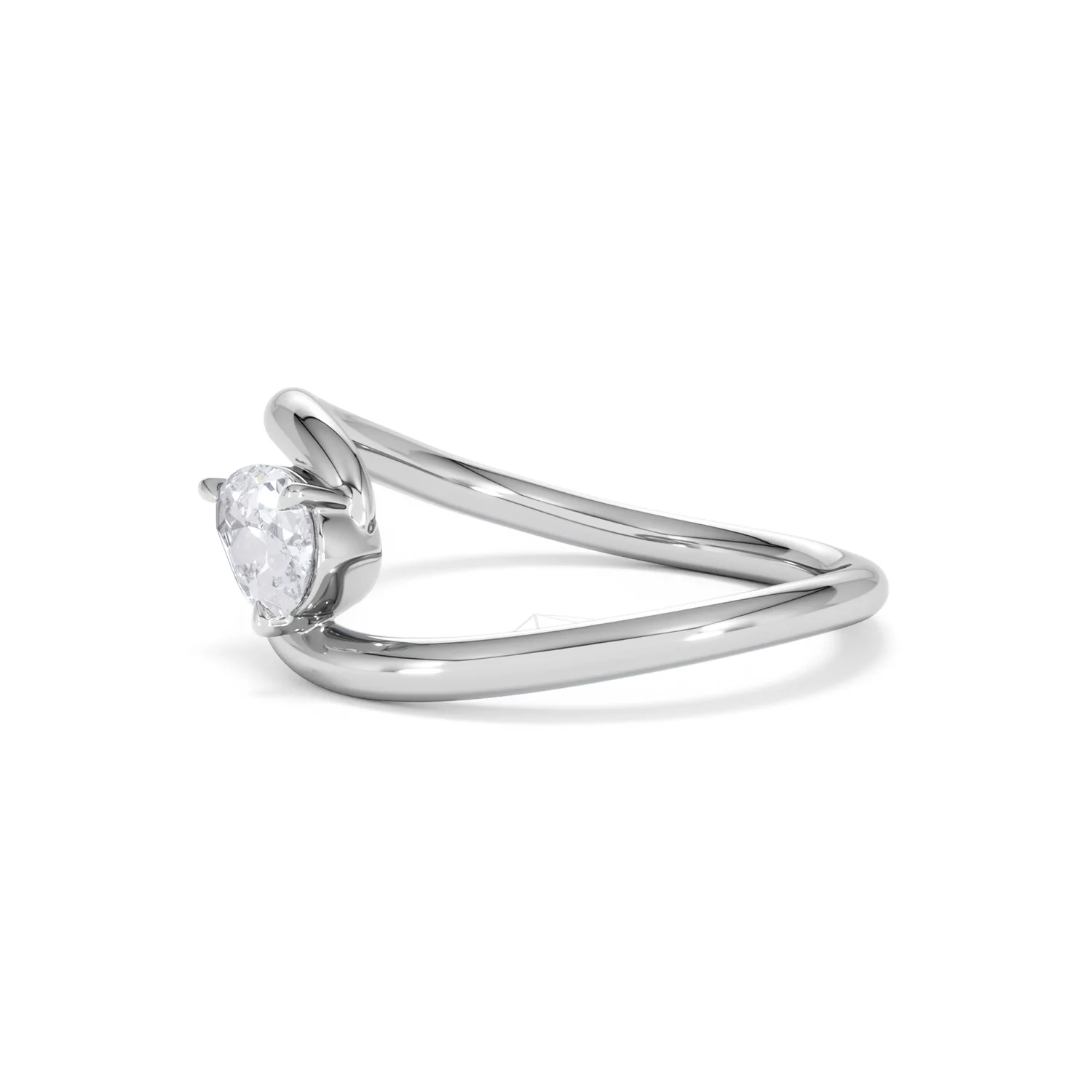 Affinity 0.50ct Pear Cut Lab Diamond Solitaire Engagement Ring in Platinum - Image 75