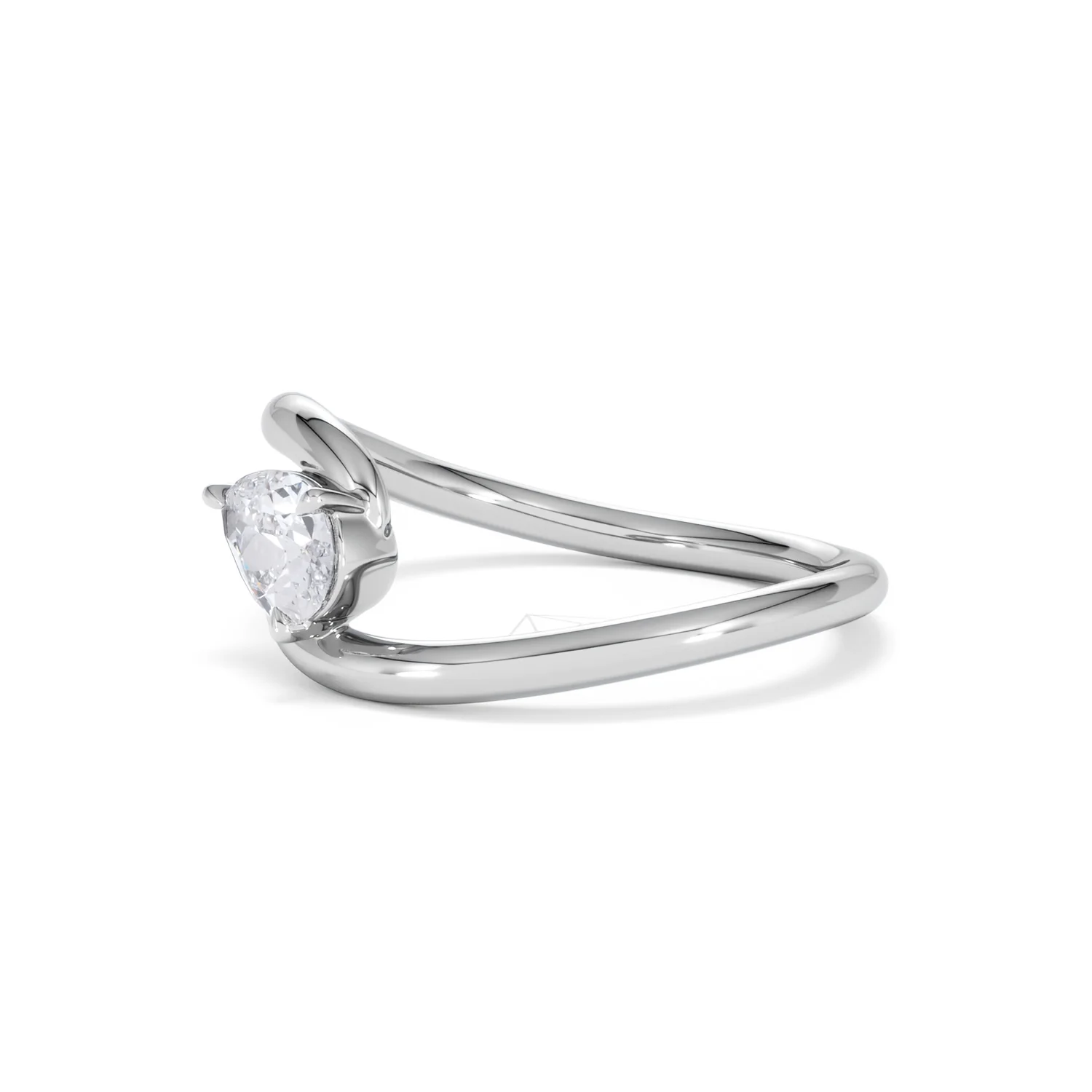 Affinity 0.50ct Pear Cut Lab Diamond Solitaire Engagement Ring in Platinum - Image 76