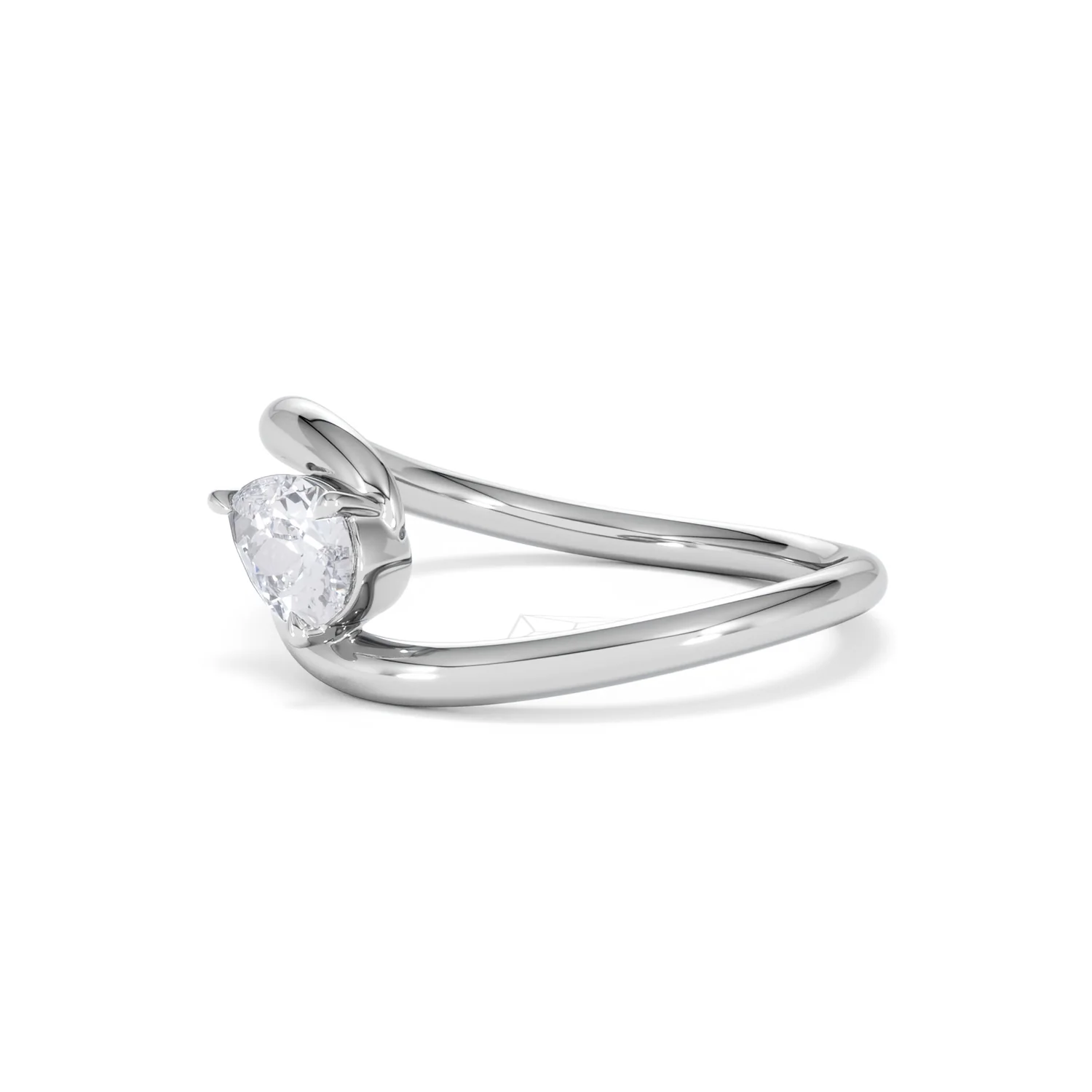 Affinity 0.50ct Pear Cut Lab Diamond Solitaire Engagement Ring in Platinum - Image 77
