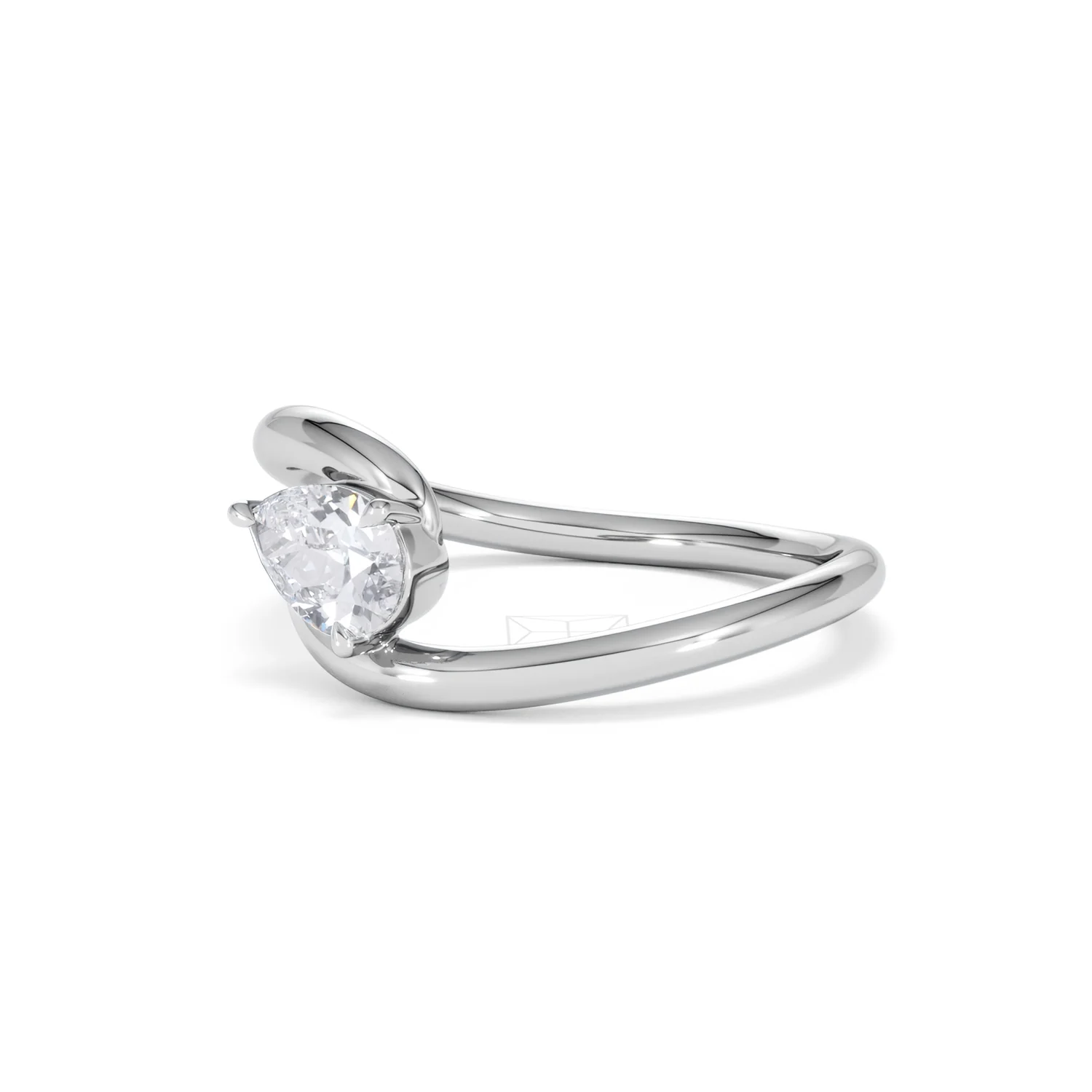 Affinity 0.50ct Pear Cut Lab Diamond Solitaire Engagement Ring in Platinum - Image 79
