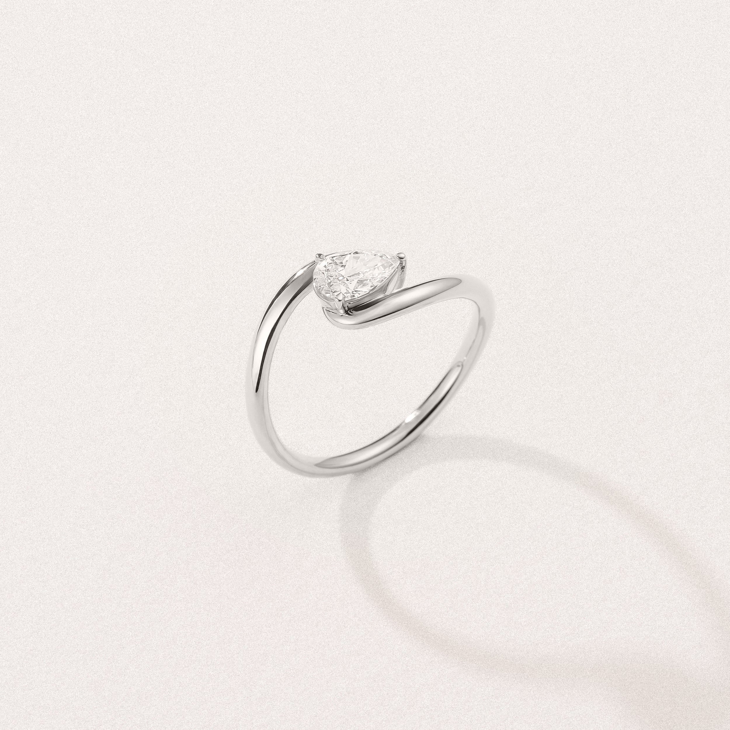 Affinity 0.50ct Pear Cut Lab Diamond Solitaire Engagement Ring in Platinum - Image 8