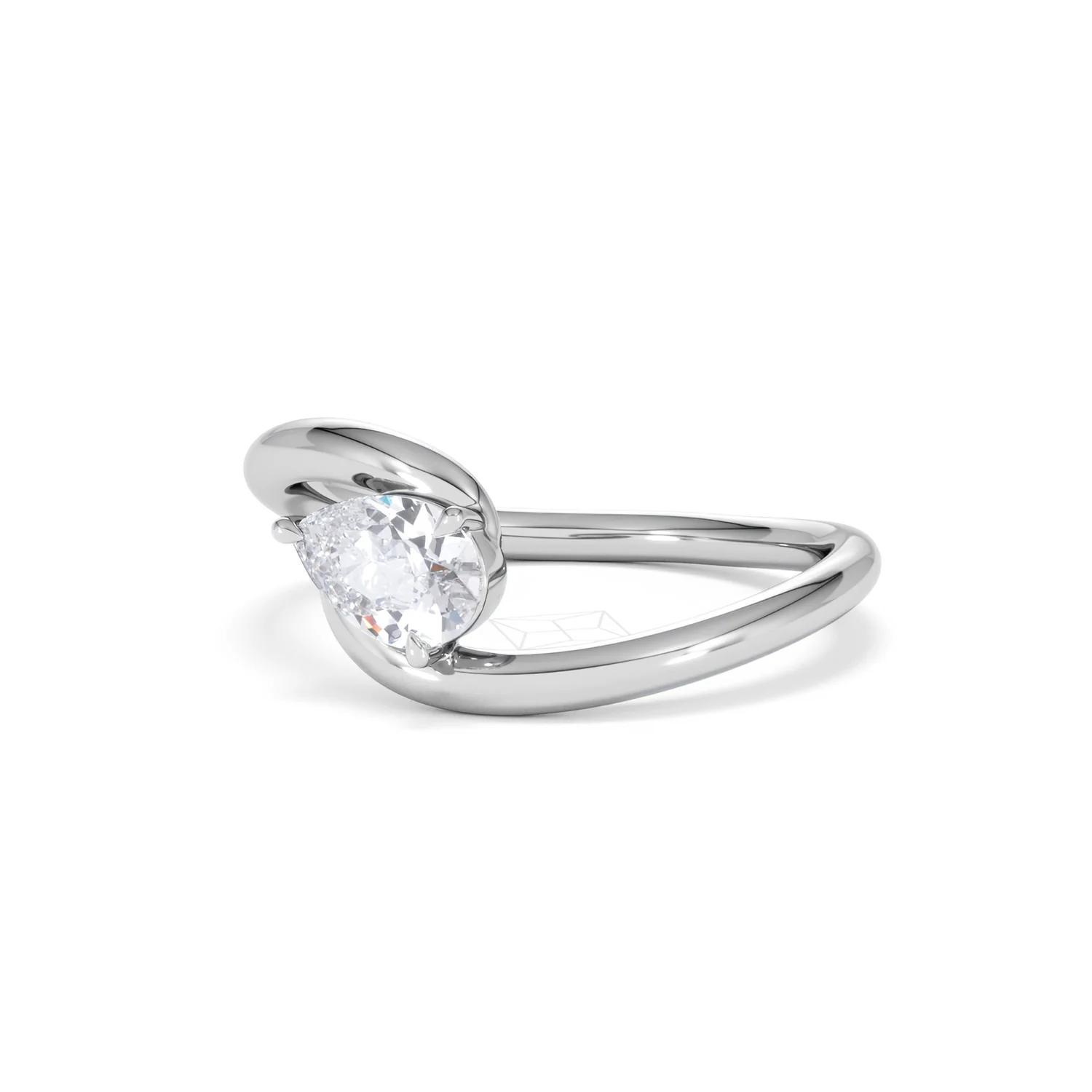 Affinity 0.50ct Pear Cut Lab Diamond Solitaire Engagement Ring in Platinum - Image 82