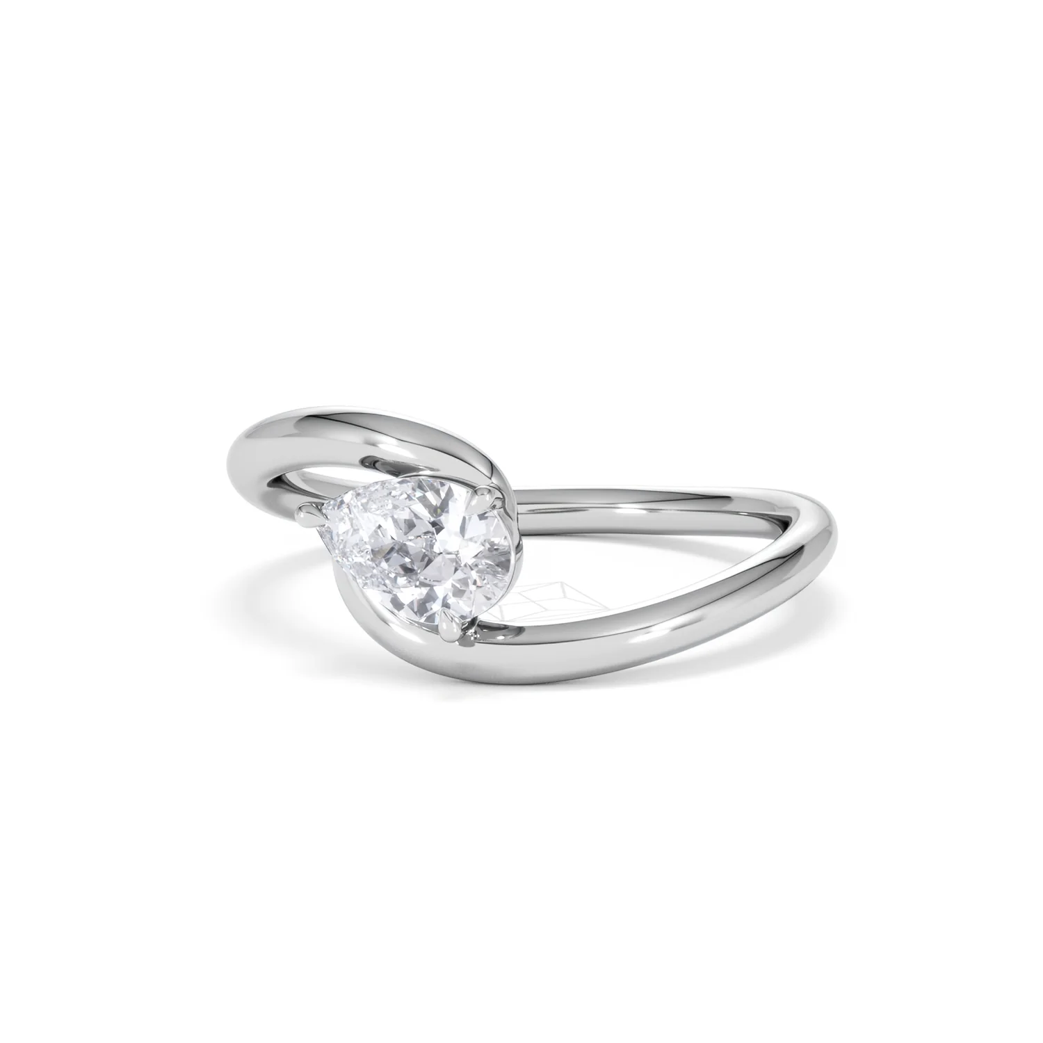 Affinity 0.50ct Pear Cut Lab Diamond Solitaire Engagement Ring in Platinum - Image 84