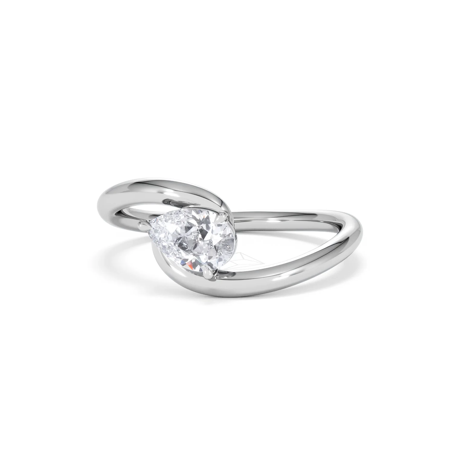 Affinity 0.50ct Pear Cut Lab Diamond Solitaire Engagement Ring in Platinum - Image 85