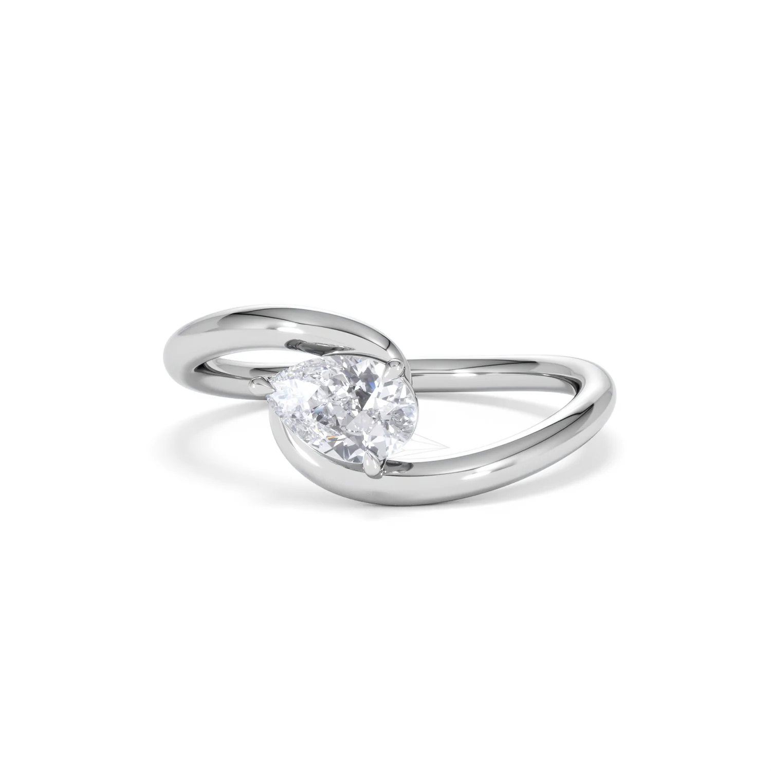 Affinity 0.50ct Pear Cut Lab Diamond Solitaire Engagement Ring in Platinum - Image 86