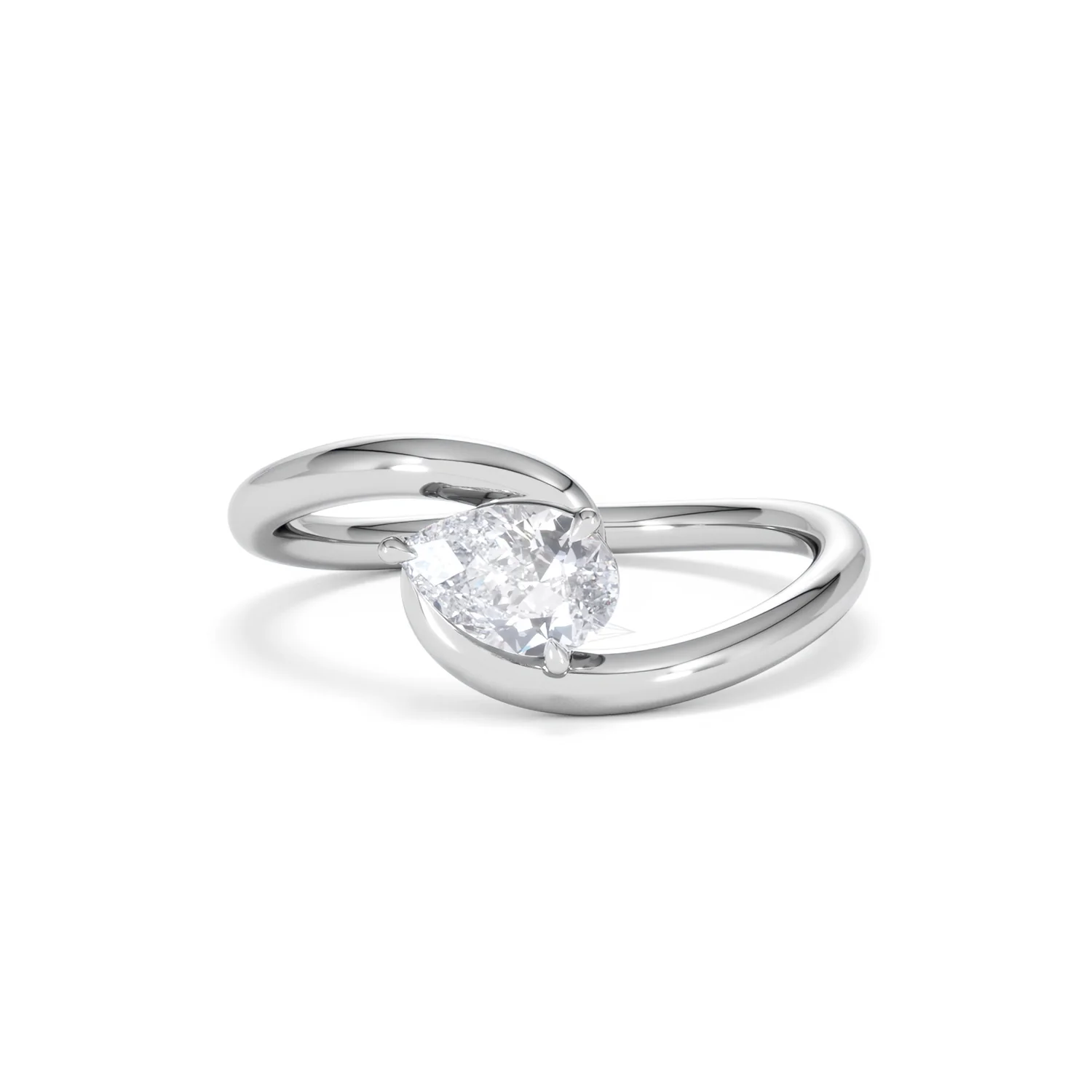 Affinity 0.50ct Pear Cut Lab Diamond Solitaire Engagement Ring in Platinum - Image 87