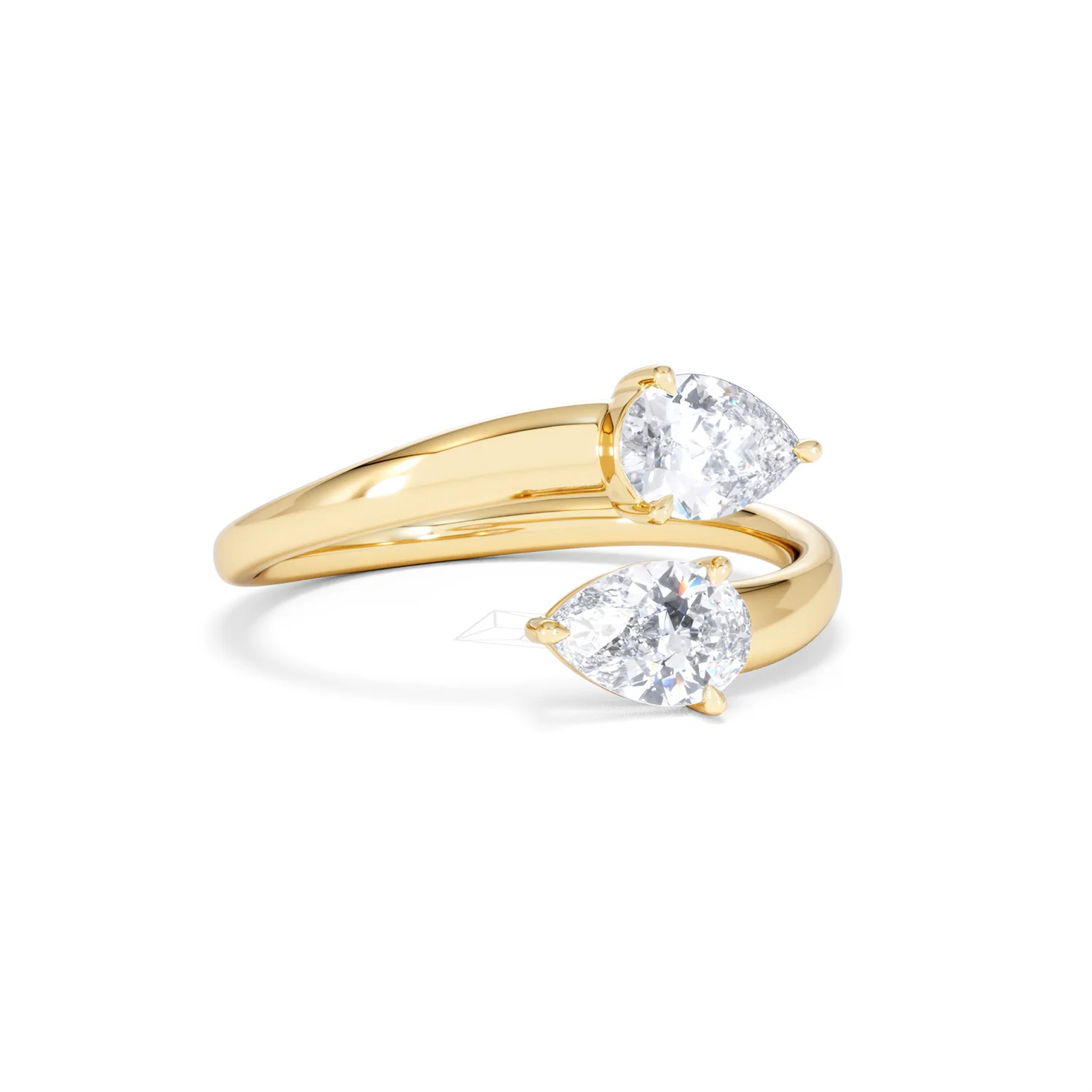 Affinity 0.80ct Pear Cut Lab Diamond 2 Stone Ring in 18K Yellow Gold - Image 15
